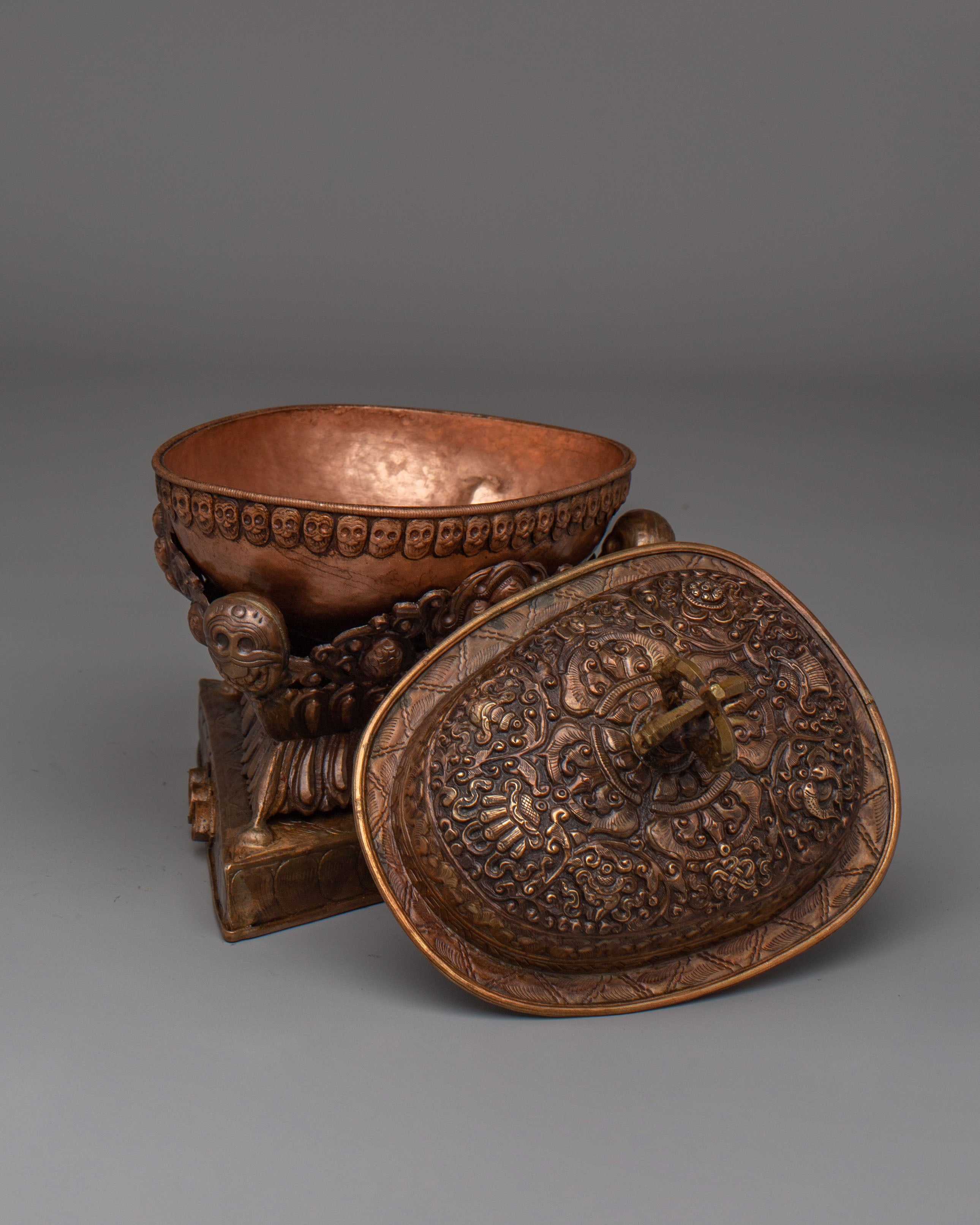 Sacred Altar Kapala | Copper Skull Cup for Rituals