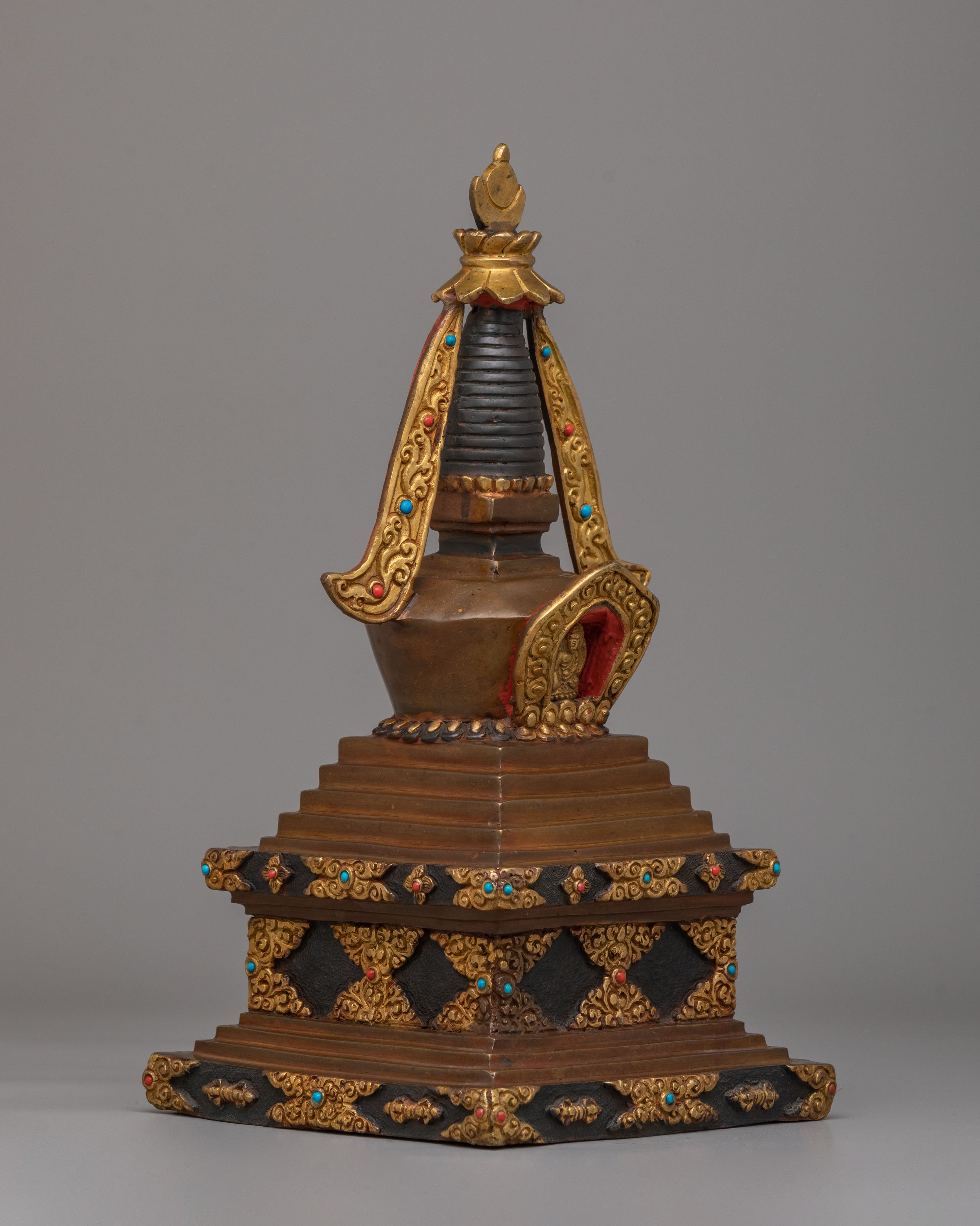 Handcrafted Altar Enlightenment Stupa | Sacred Buddhist Decor