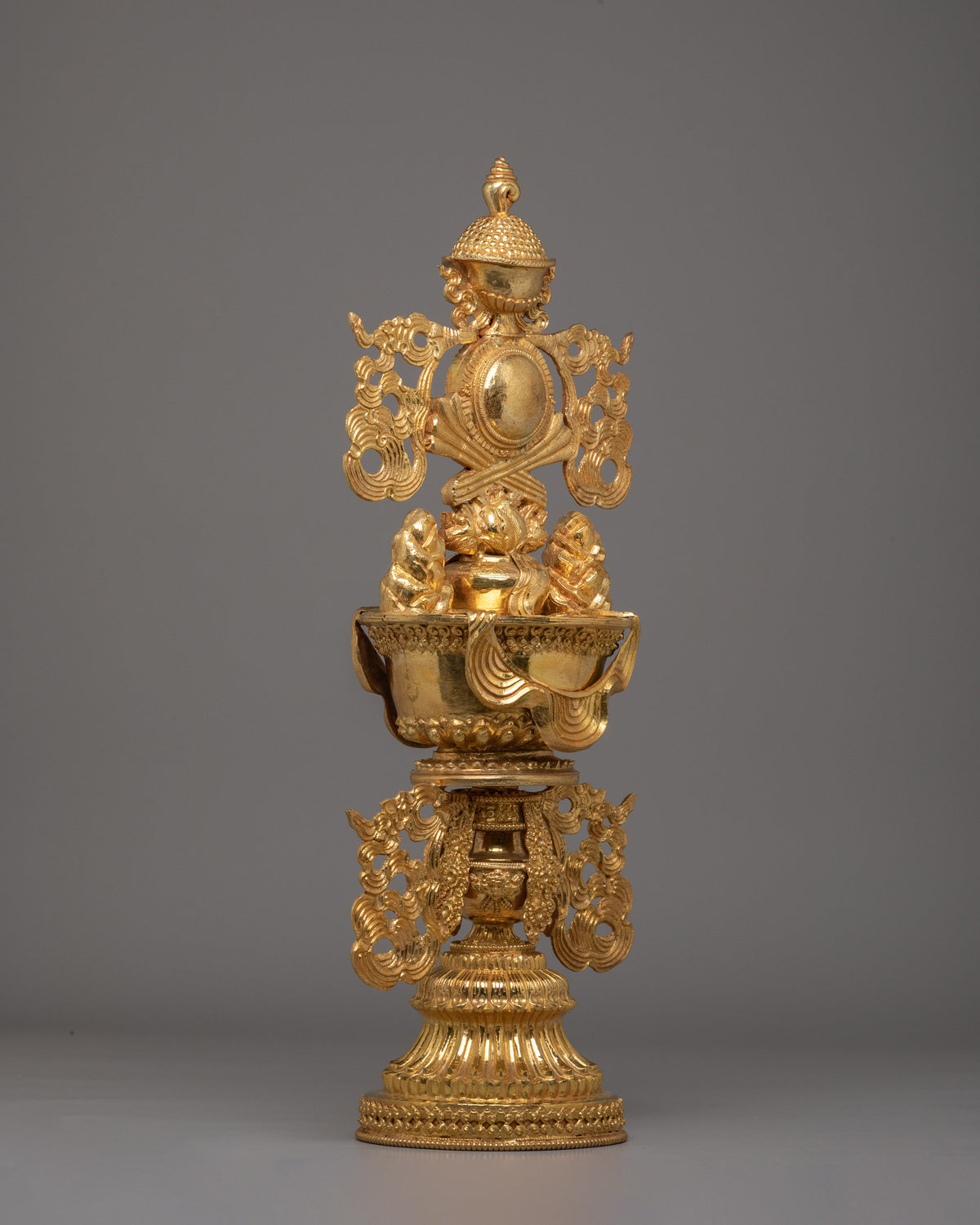 Buddhist Doya Ngaga Set | Gold-Plated Copper Ritual Tools