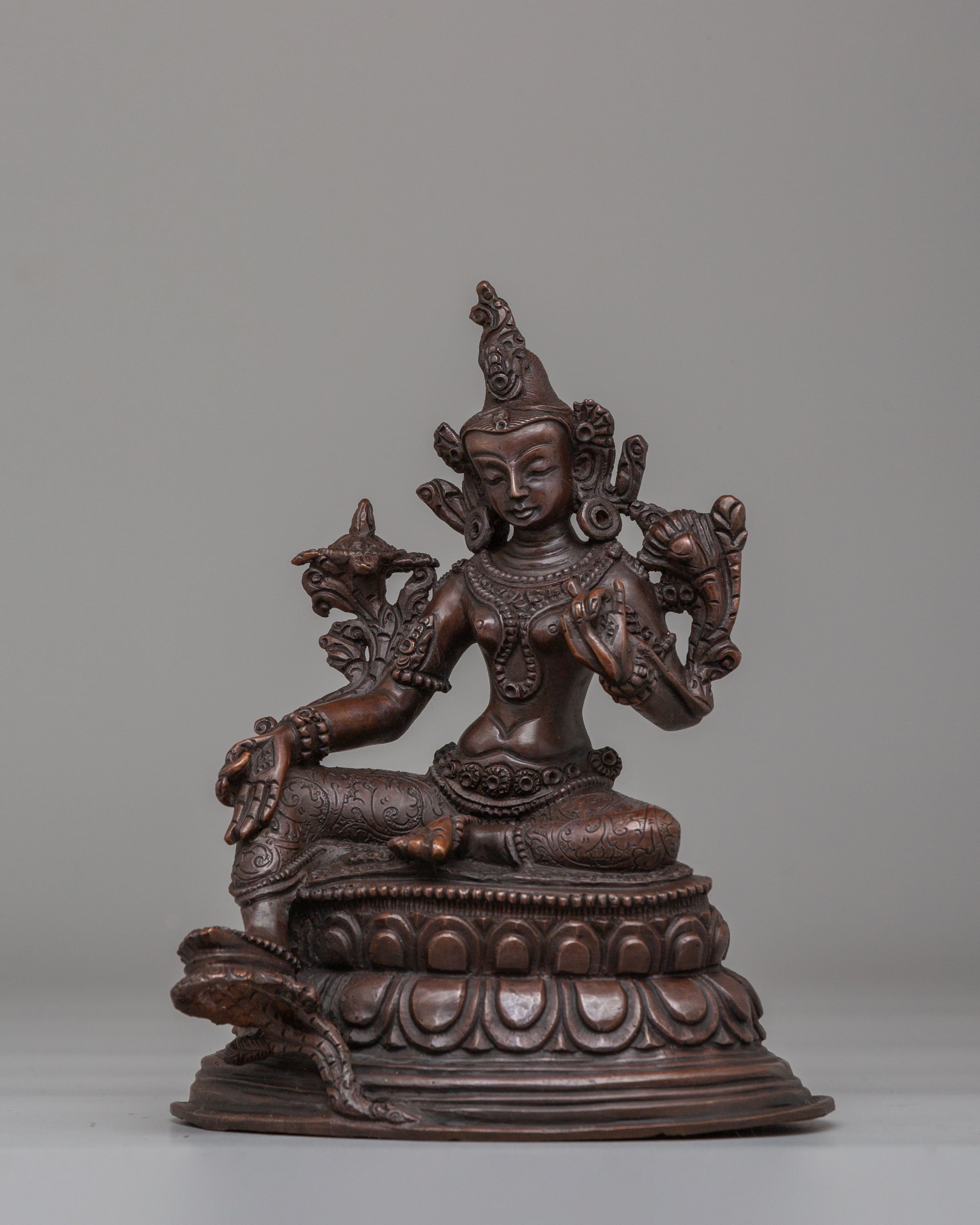 Ceremonial Green Tara Shrine Statue | Spiritual Artwork