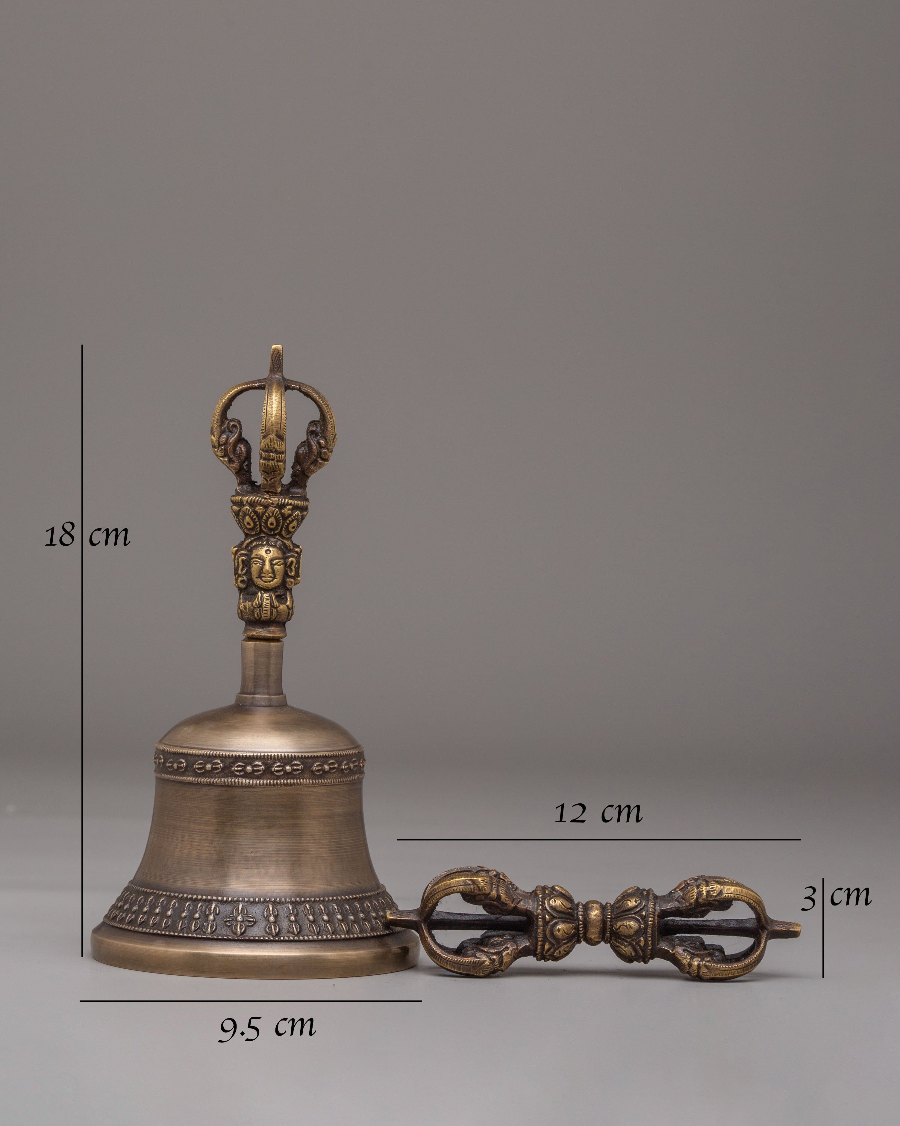 Handcrafted Buddhist Vajra and Bell Set | Tibetan Ritual Tools for Meditation and Altar Use
