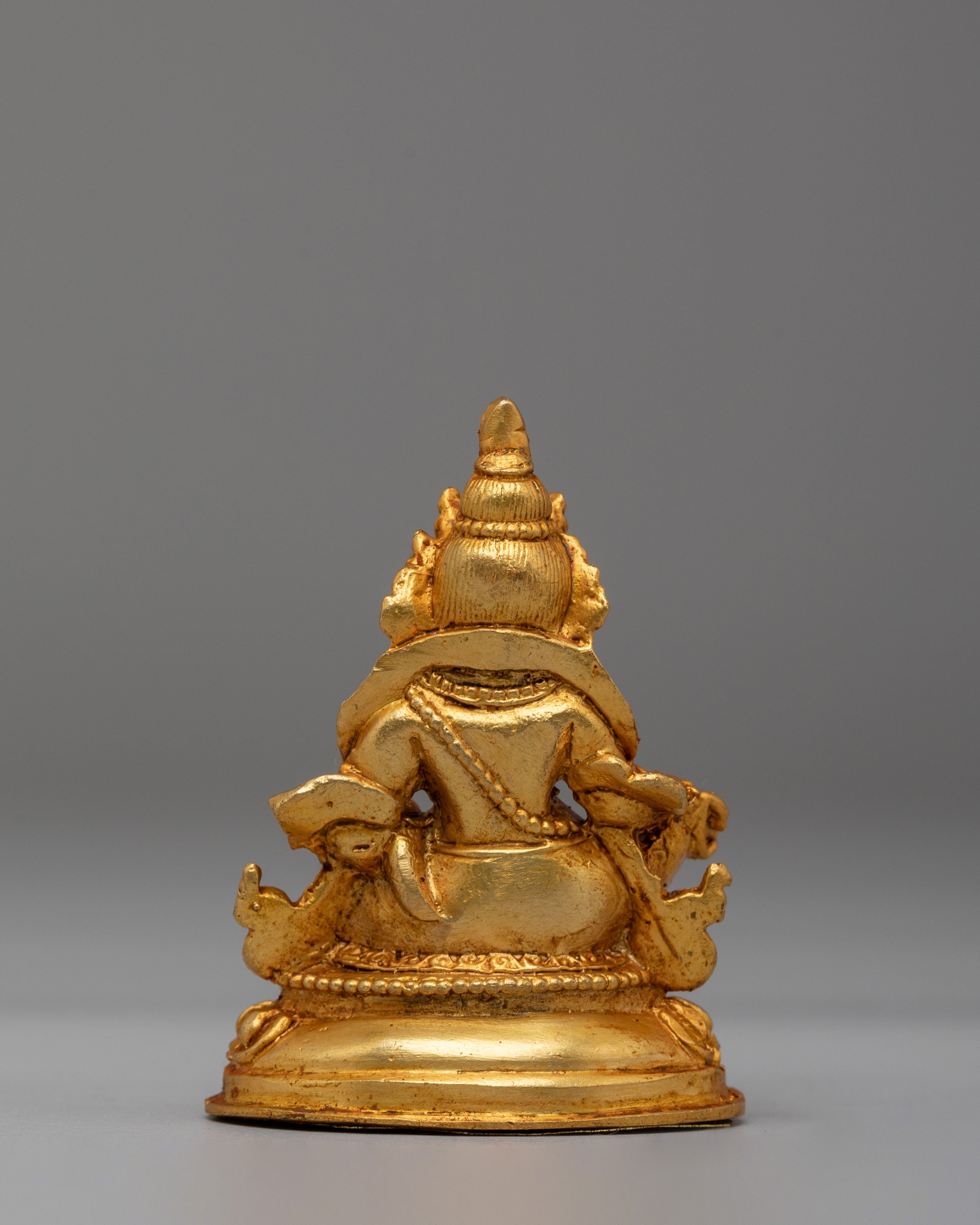 Dzambhala Wealth Deity Altar Statue | Gold-Plated Copper Statue