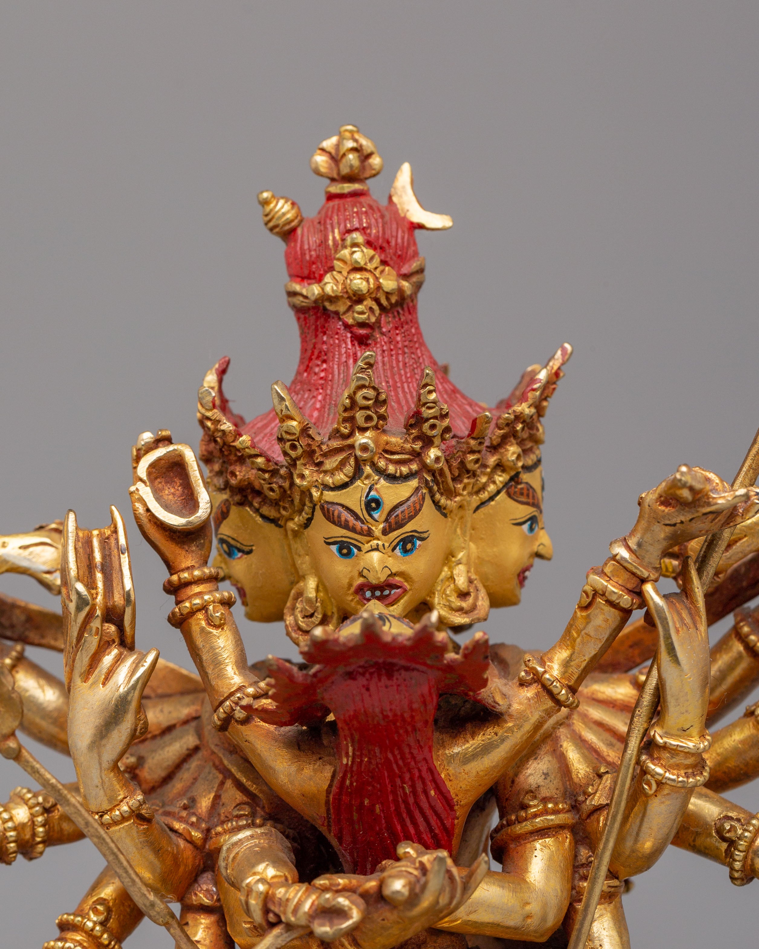 Buddhist Chakrasamvara With Consort Statue | Handmade Tantric Deity Sculpture