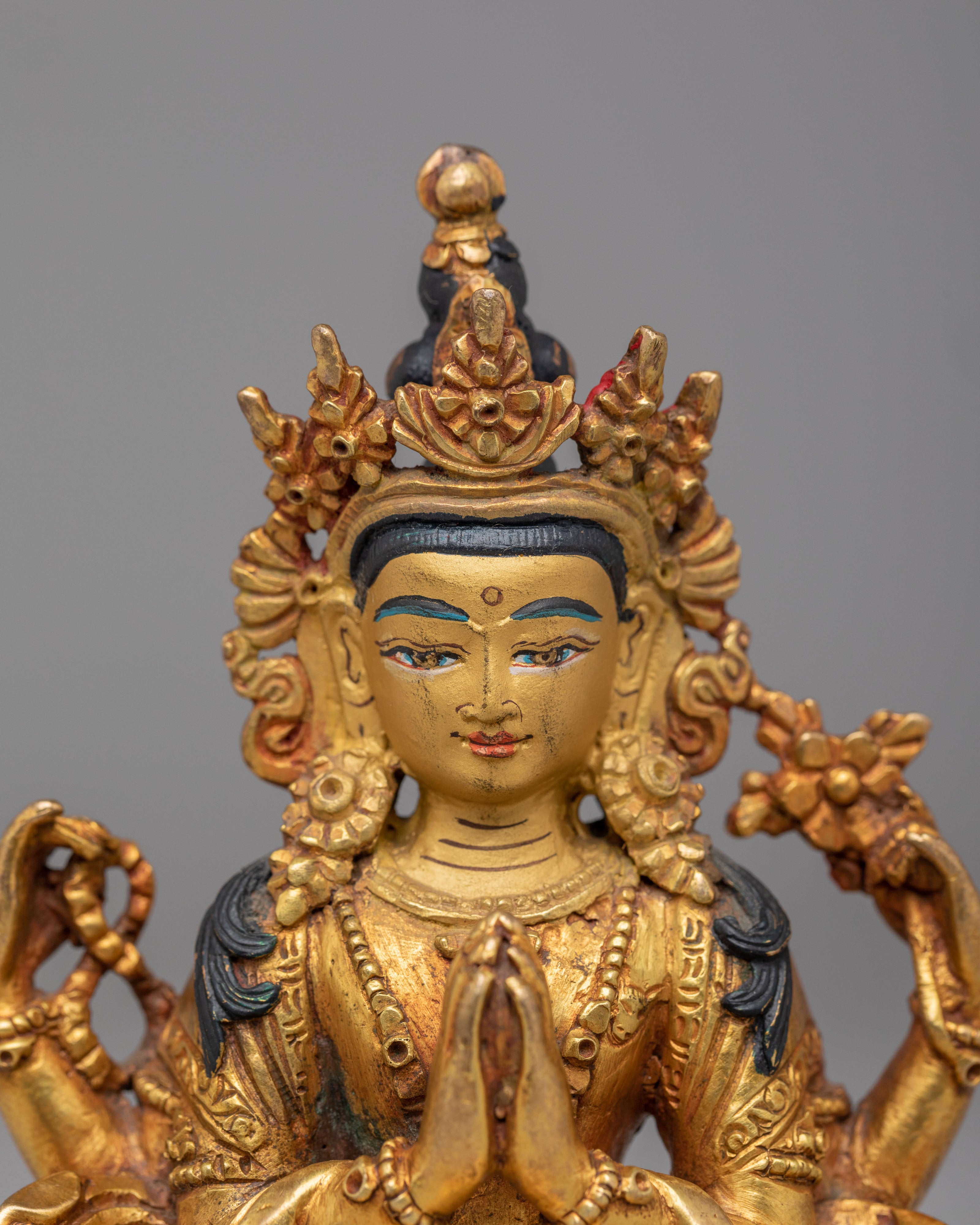 Handmade Compassion Chenrezig Statue | Traditional Tibetan Spiritual Art