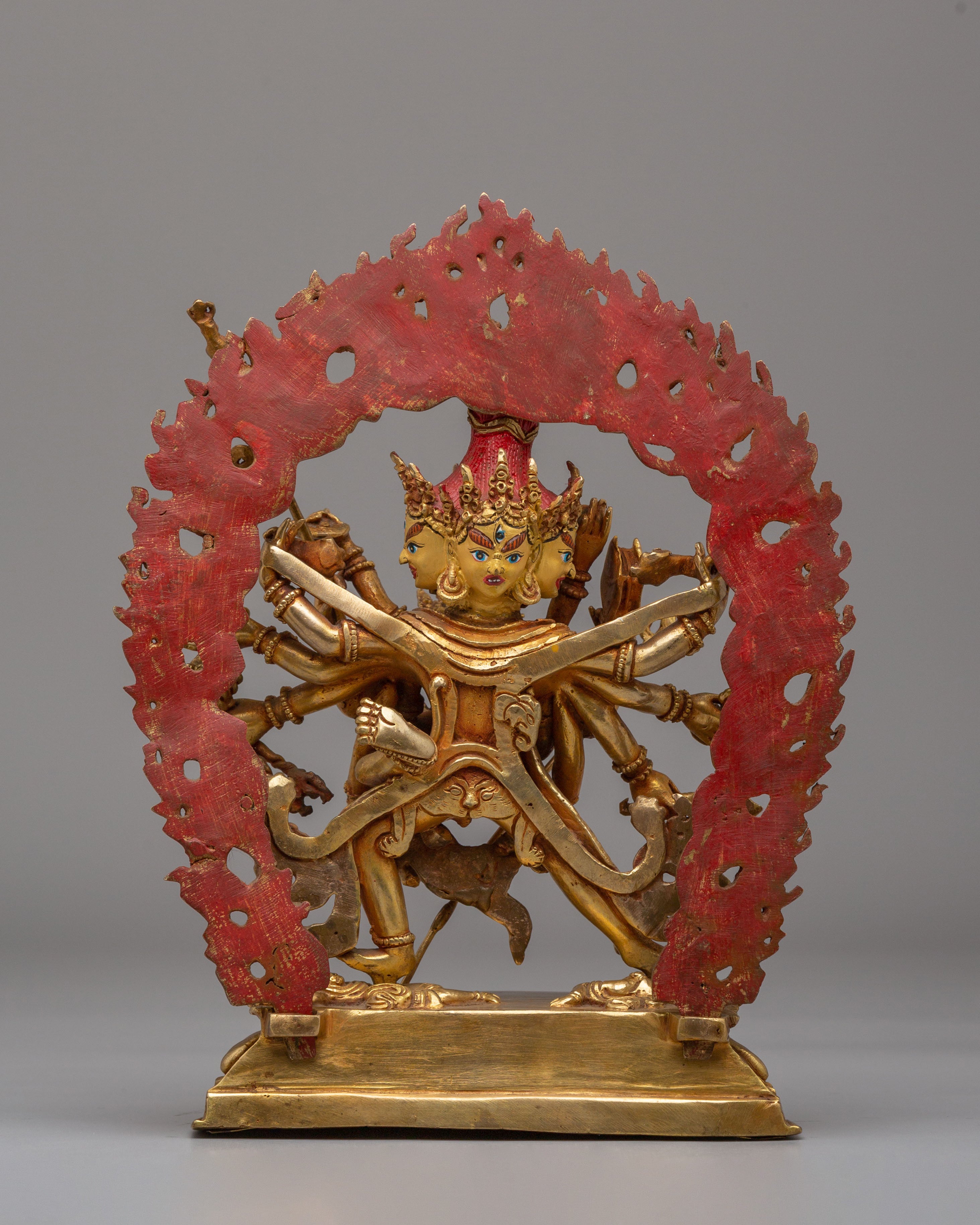 Buddhist Chakrasamvara With Consort Statue | Handmade Tantric Deity Sculpture