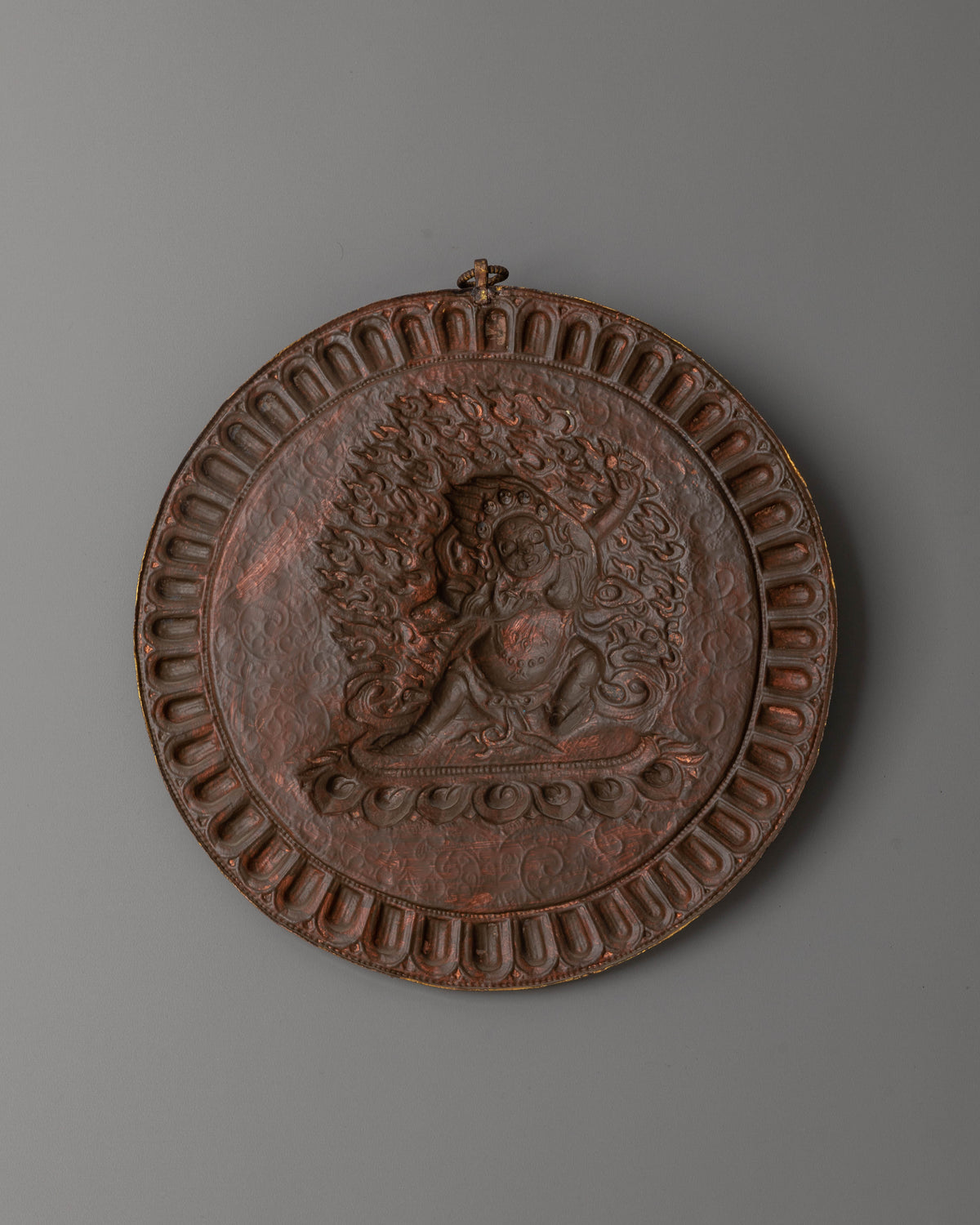 Himalayan Buddhist Wall Hanging | Vajrapani Copper Wall Art