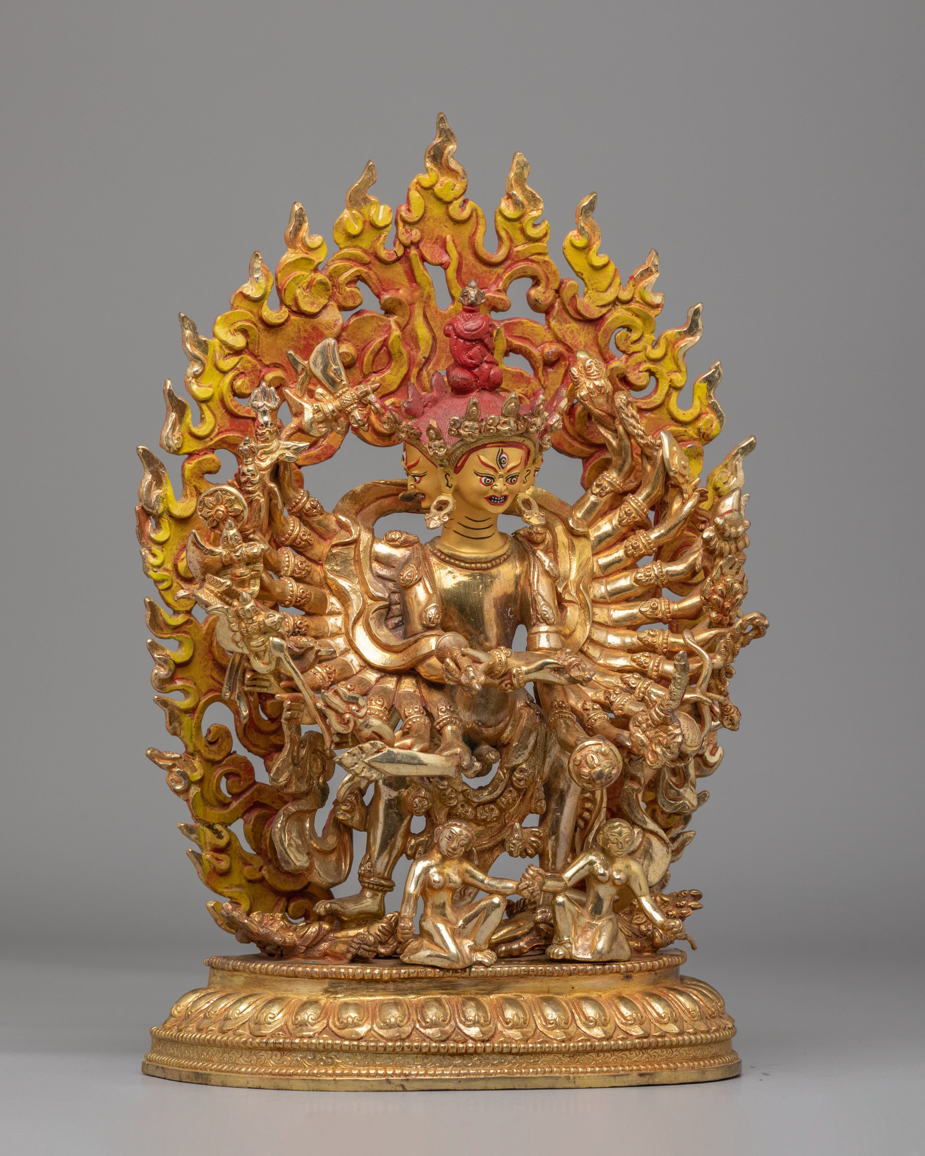 Hevajra Vajrayana Sculpture | 24K Gold Plated Buddhist Deity Statue