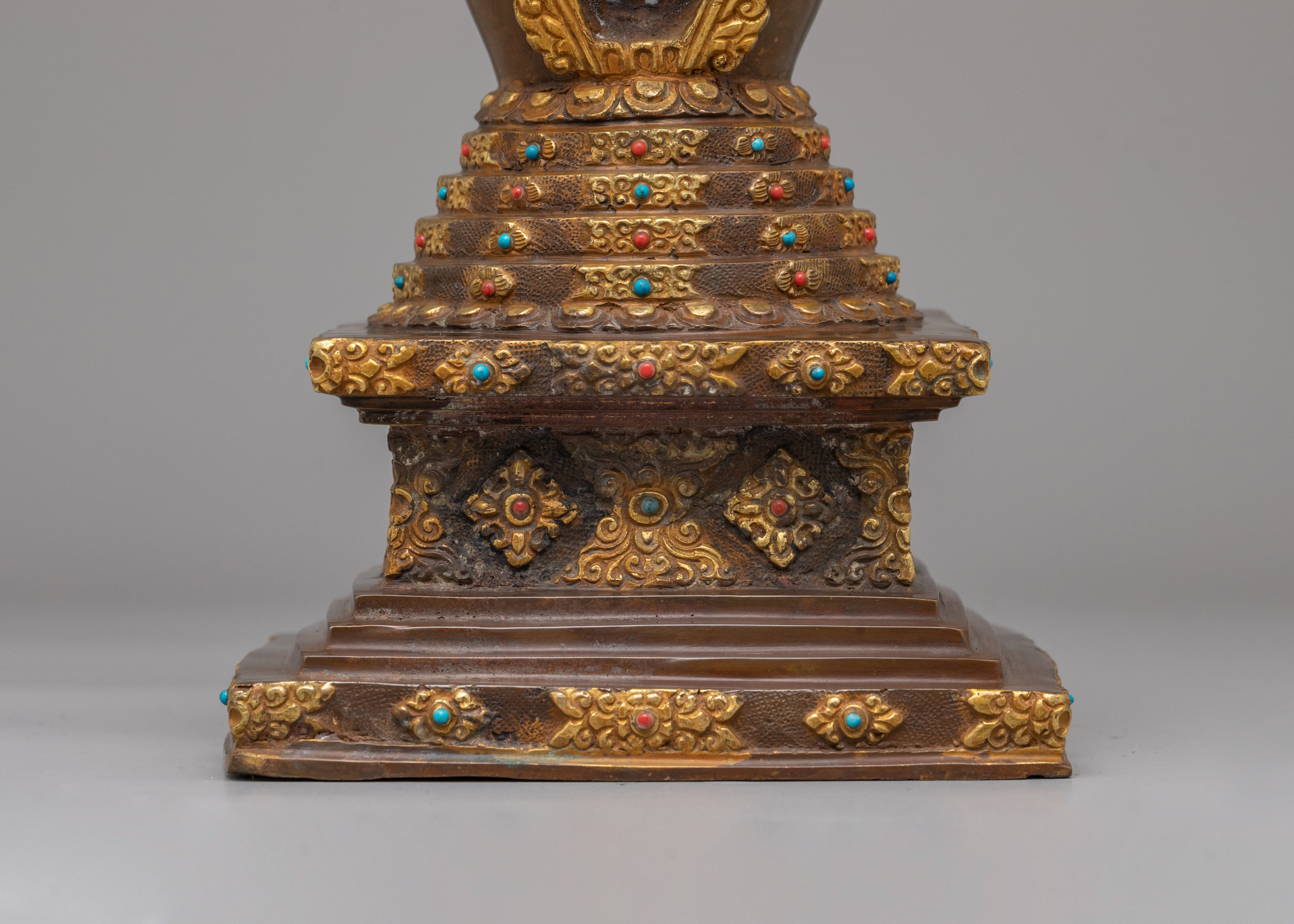 Handcrafted Lotus Blossom Stupa | Sacred Buddhist Decor