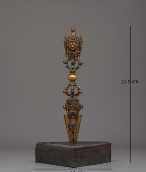 Handmade Phurba with Vajra | Ritual Dagger for Tantric Practice