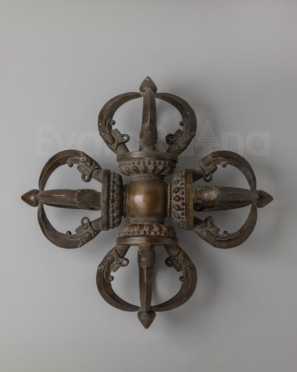 Oxidized Copper Bishwo Vajra |Symbol of Protection