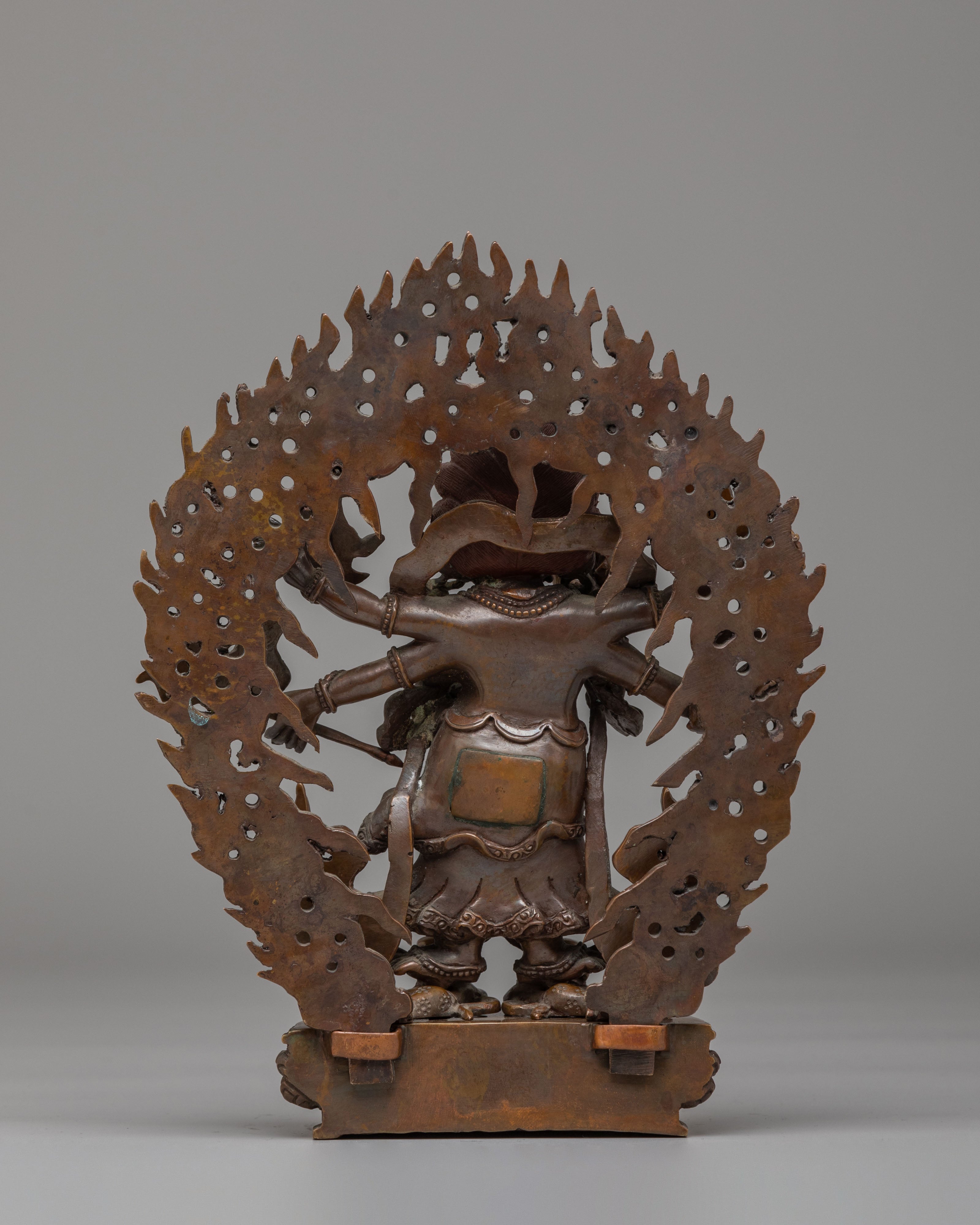 White Mahakala Protector Deity Statue | Symbol of Power and Protection