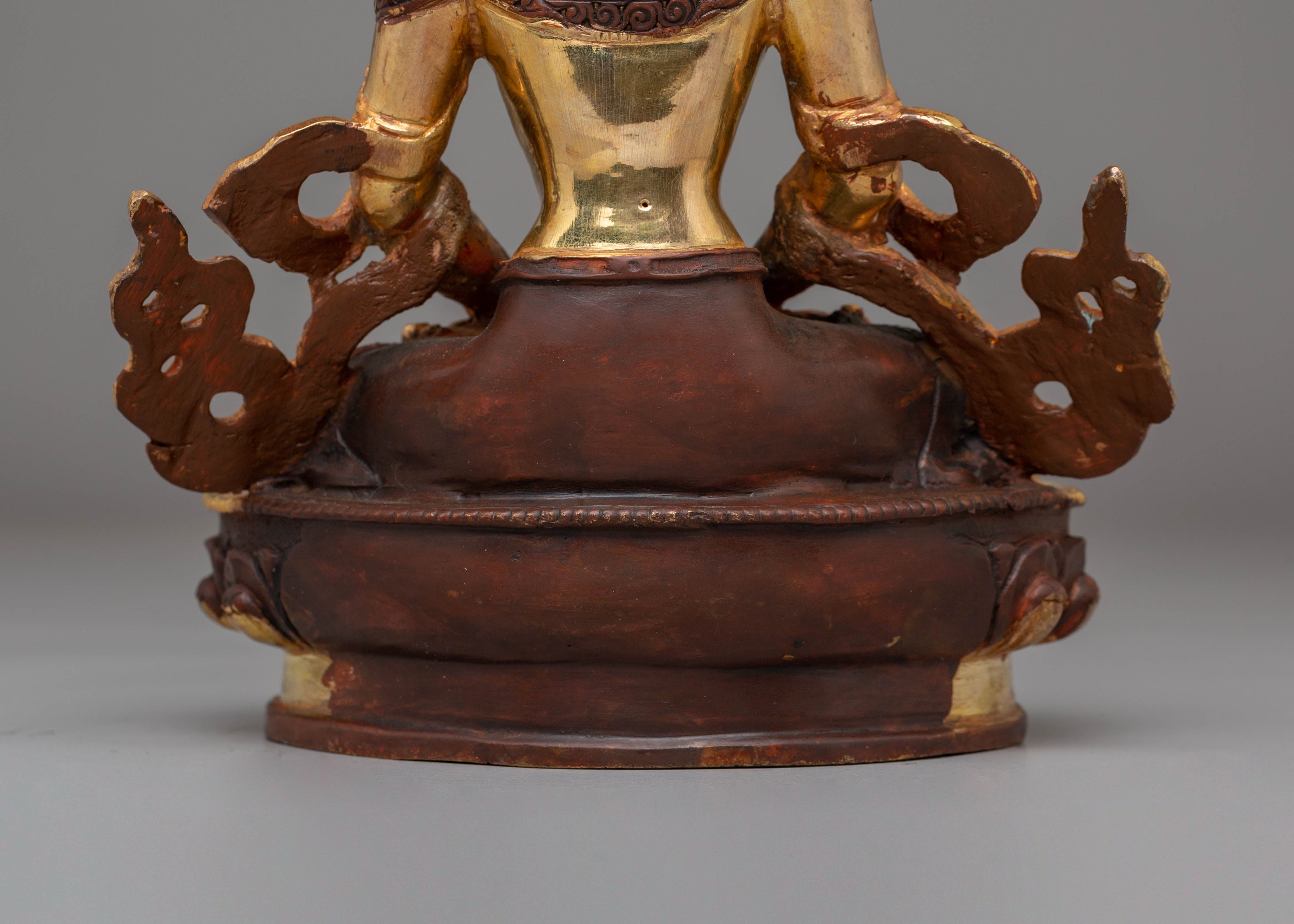 Handmade Golden Statue of Amitayus | Symbol of Longevity and Spiritual Blessings