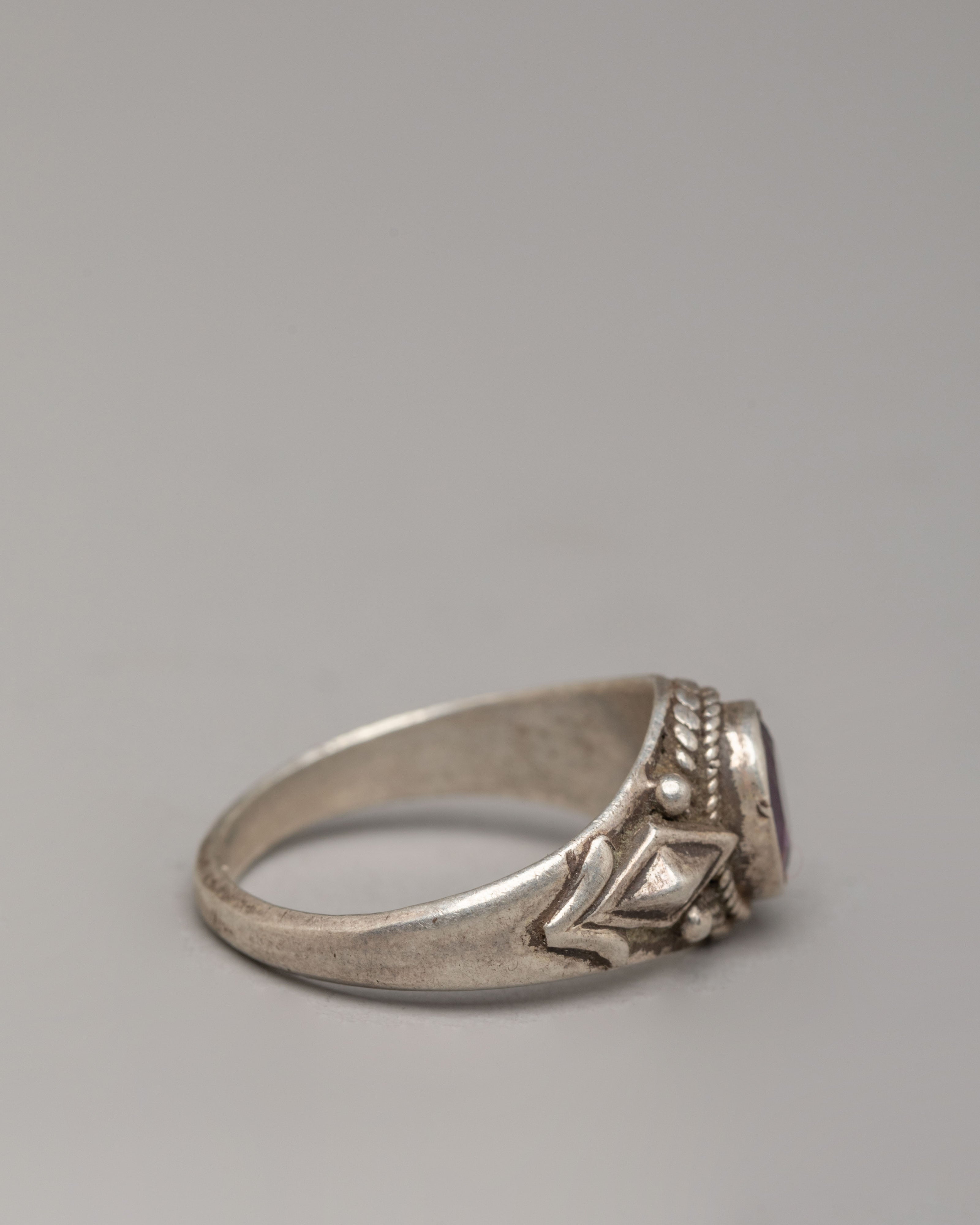 Handmade Decorative Ring Set | Natural Stone Zircon Silver Rings