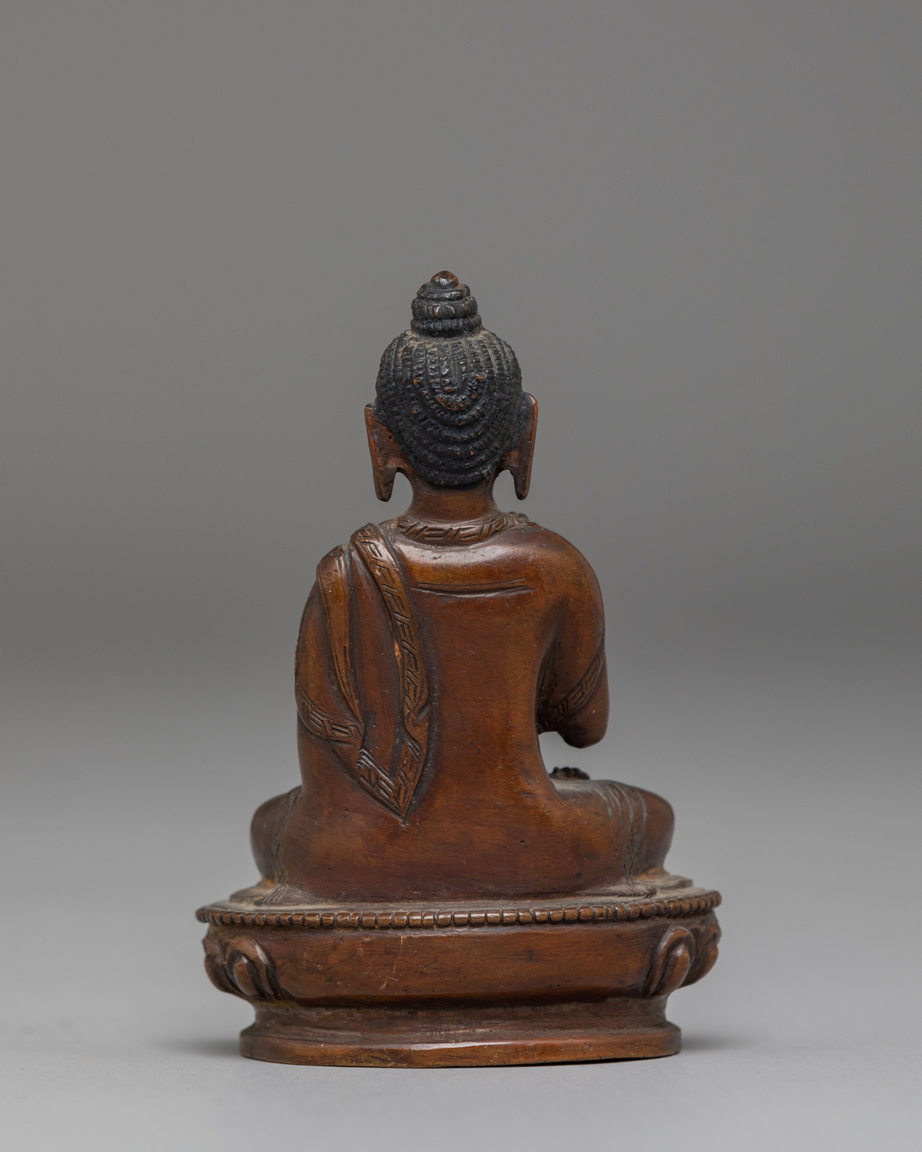 Handcrafted Oxidized Statue of Amogasiddhi for Dharma Decor