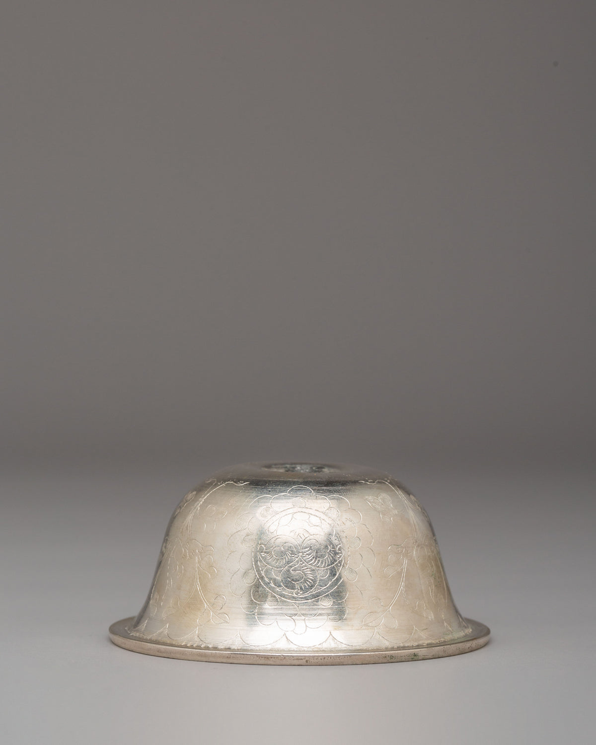 Tibetan Offering Bowl for Altar Use | Silver-Plated Meditation Offering Bowls