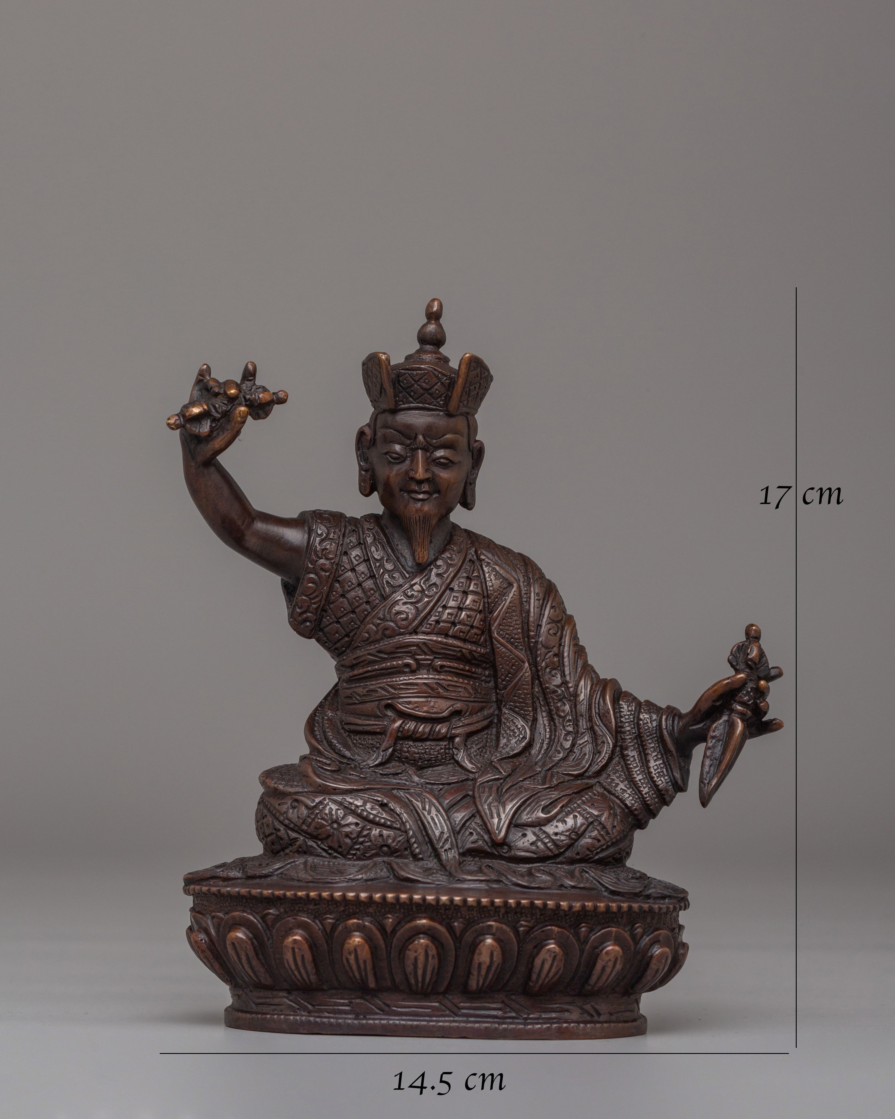 Karmapa Tibetan Buddhist Master Statue | Handcrafted Oxidized Copper Figurine