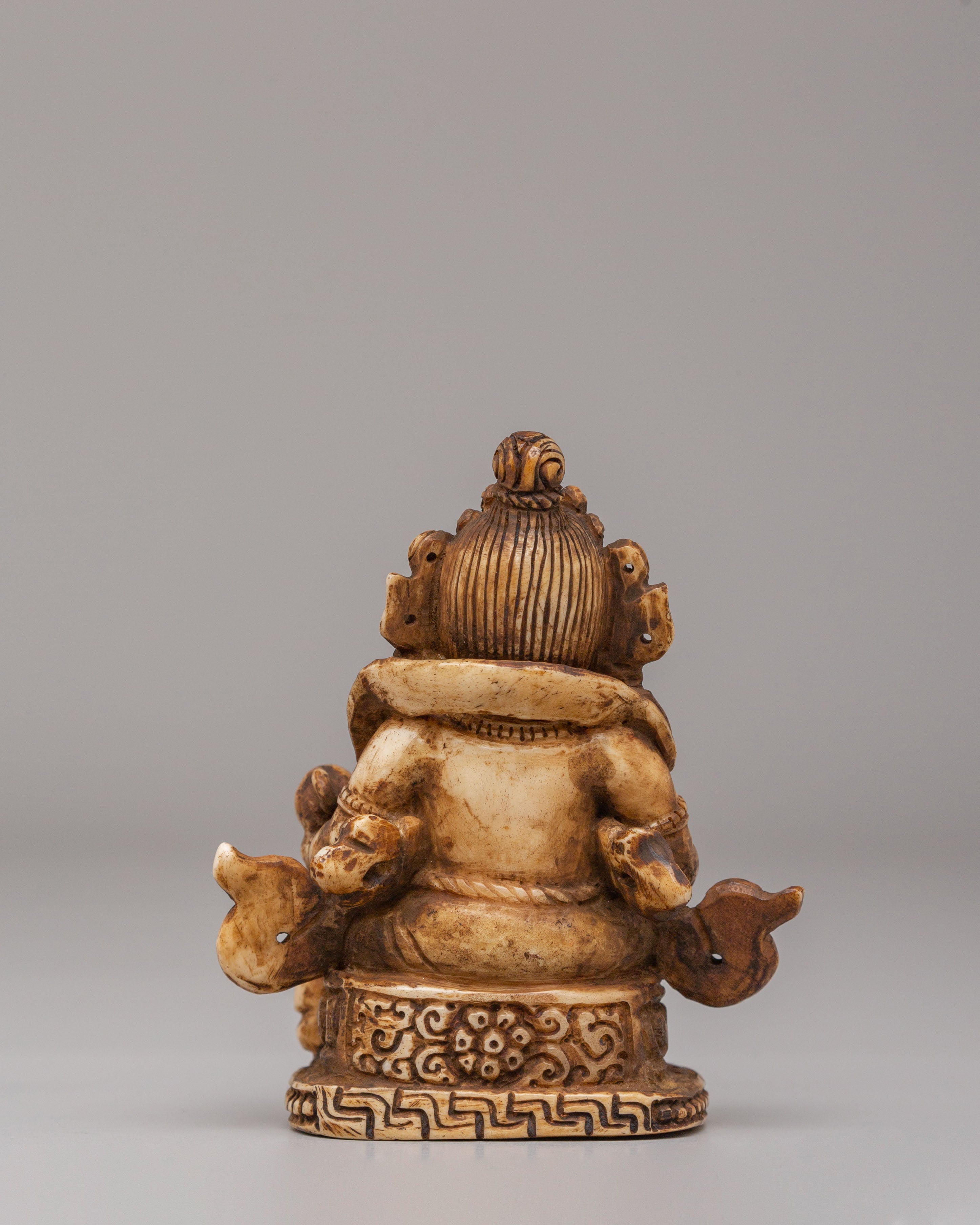 Buddhist Dzambhala Wealth Deity Sculpture | Buffalo Bone Buddhist Sculpture