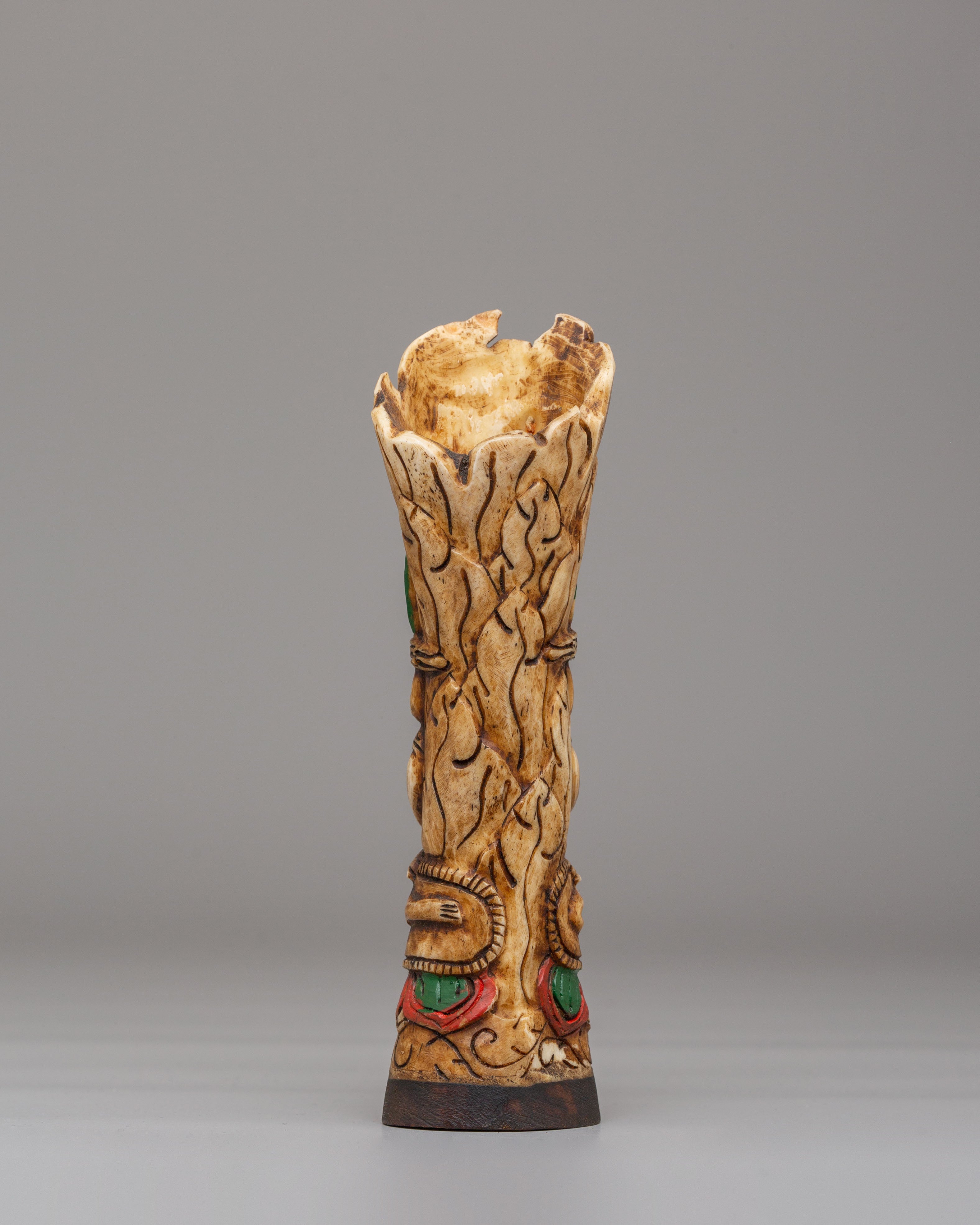 Tibetan Mahakala Bone | Handcarved Tibetan Buddhist Art