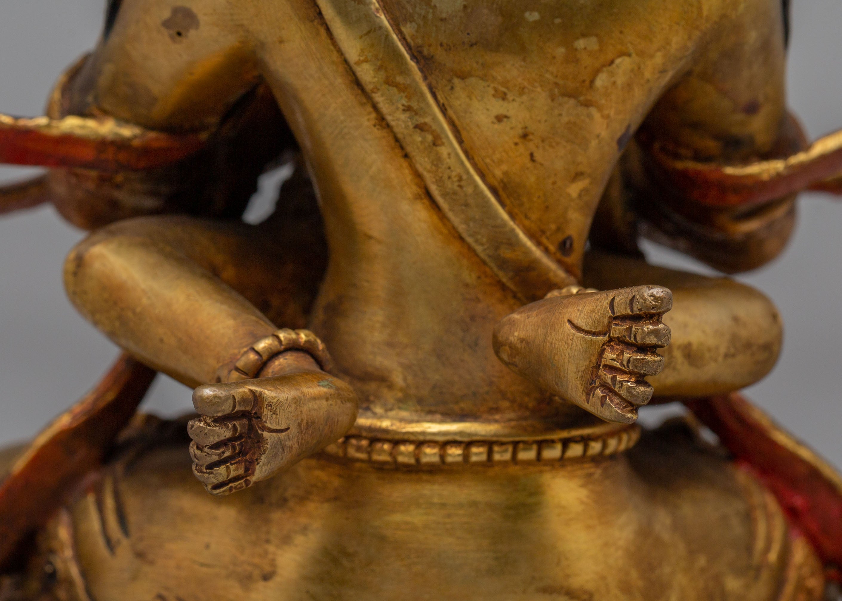 Buddhist Vajradhara with Consort Statue | Gold Plated Buddhist Sculpture