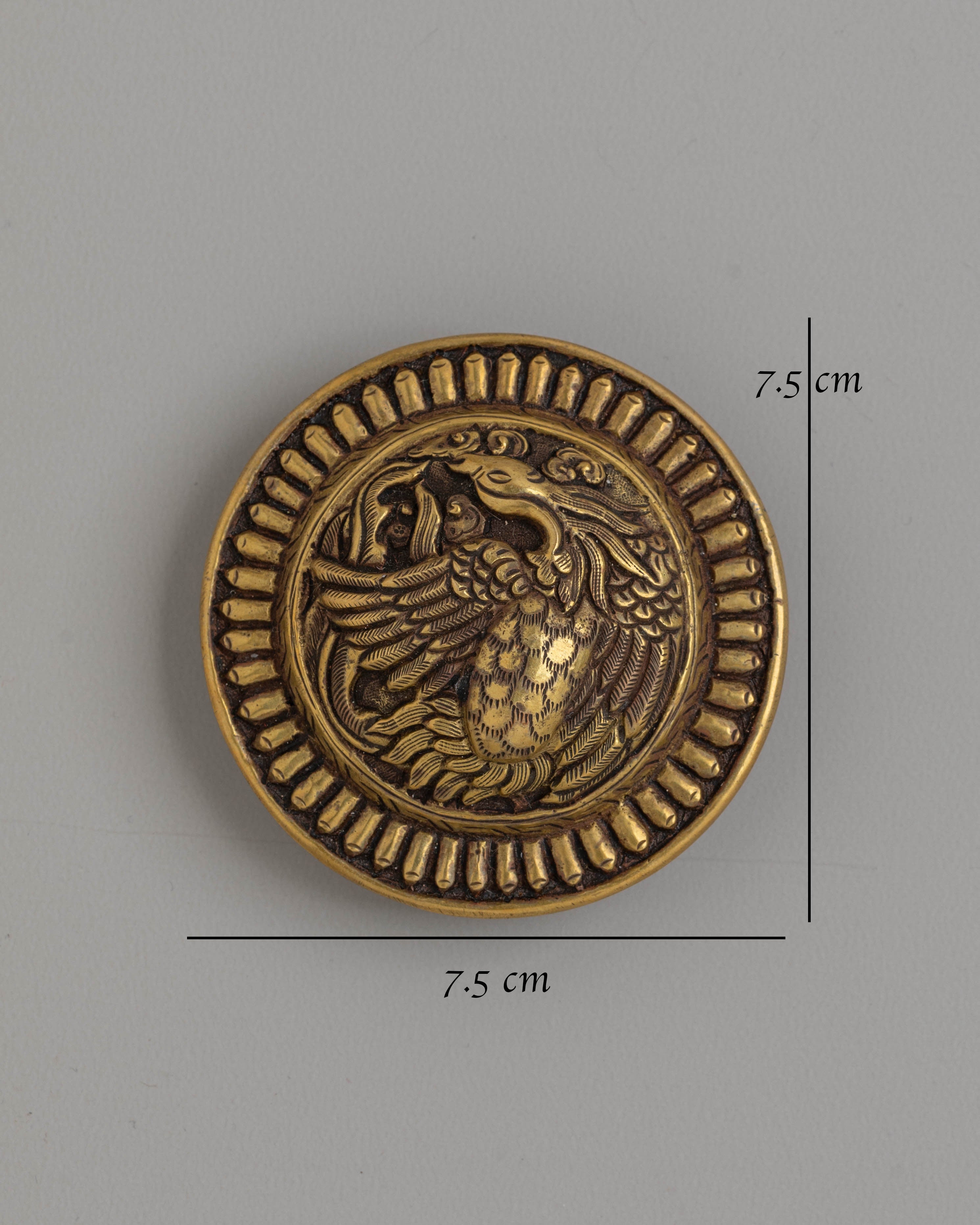 Engraved Bird Belt Buckle | Symbolic Copper Carved Himalayan Artwork