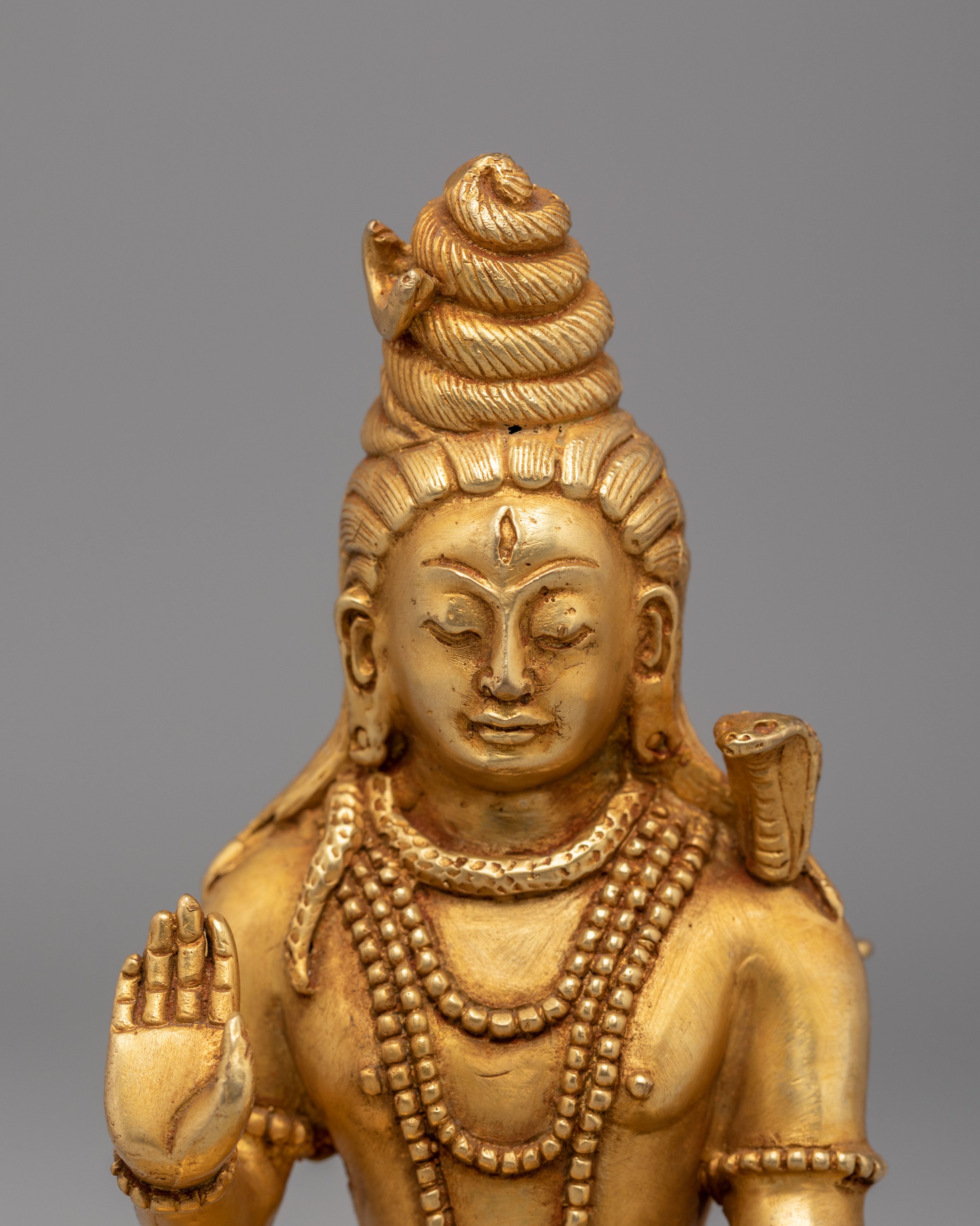 Protector Deity Shiva Statue | Copper Hindu Mahadev Sculpture