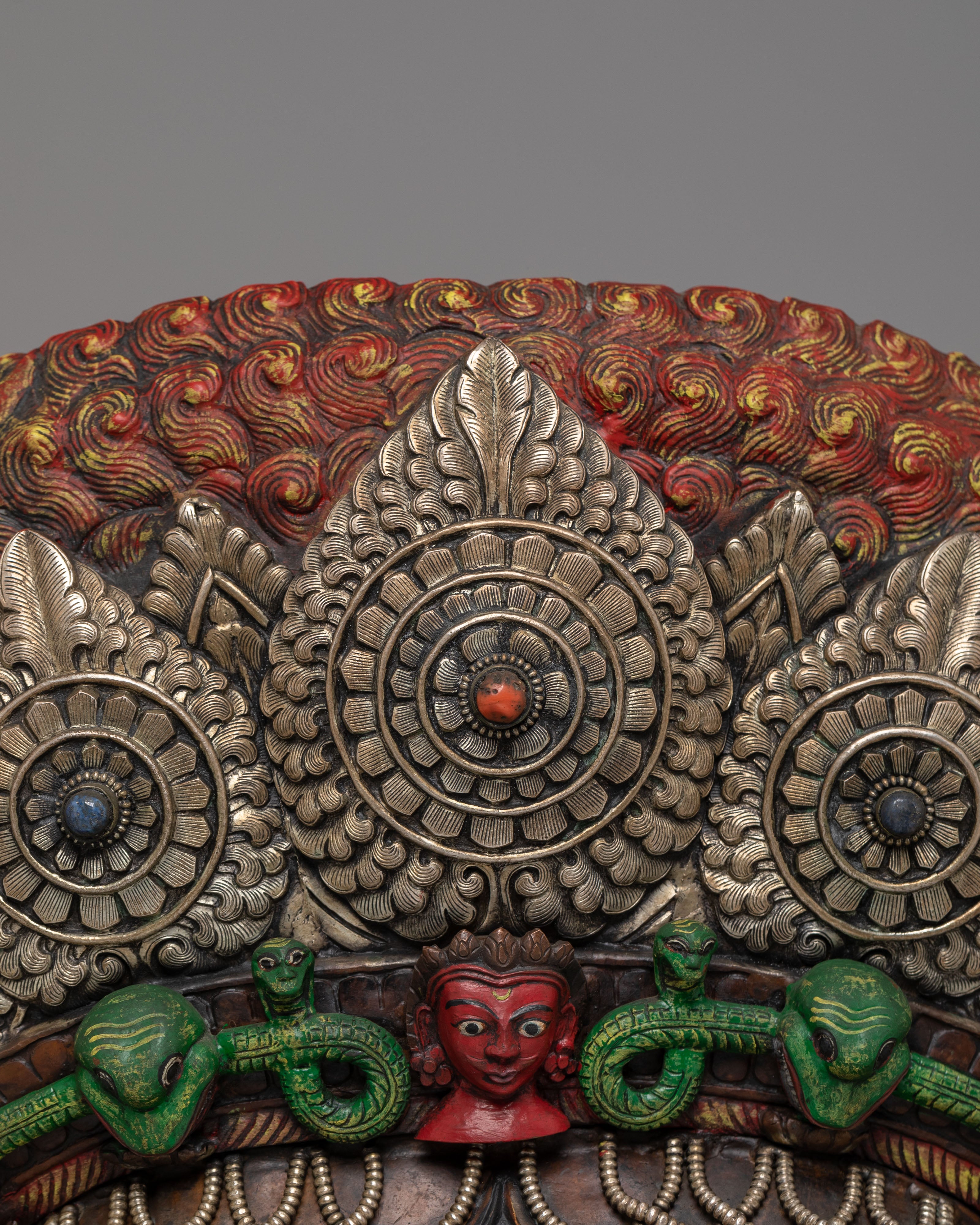 Handcrafted Bhairav Wall Sculpture: A Divine Protector for Your Space