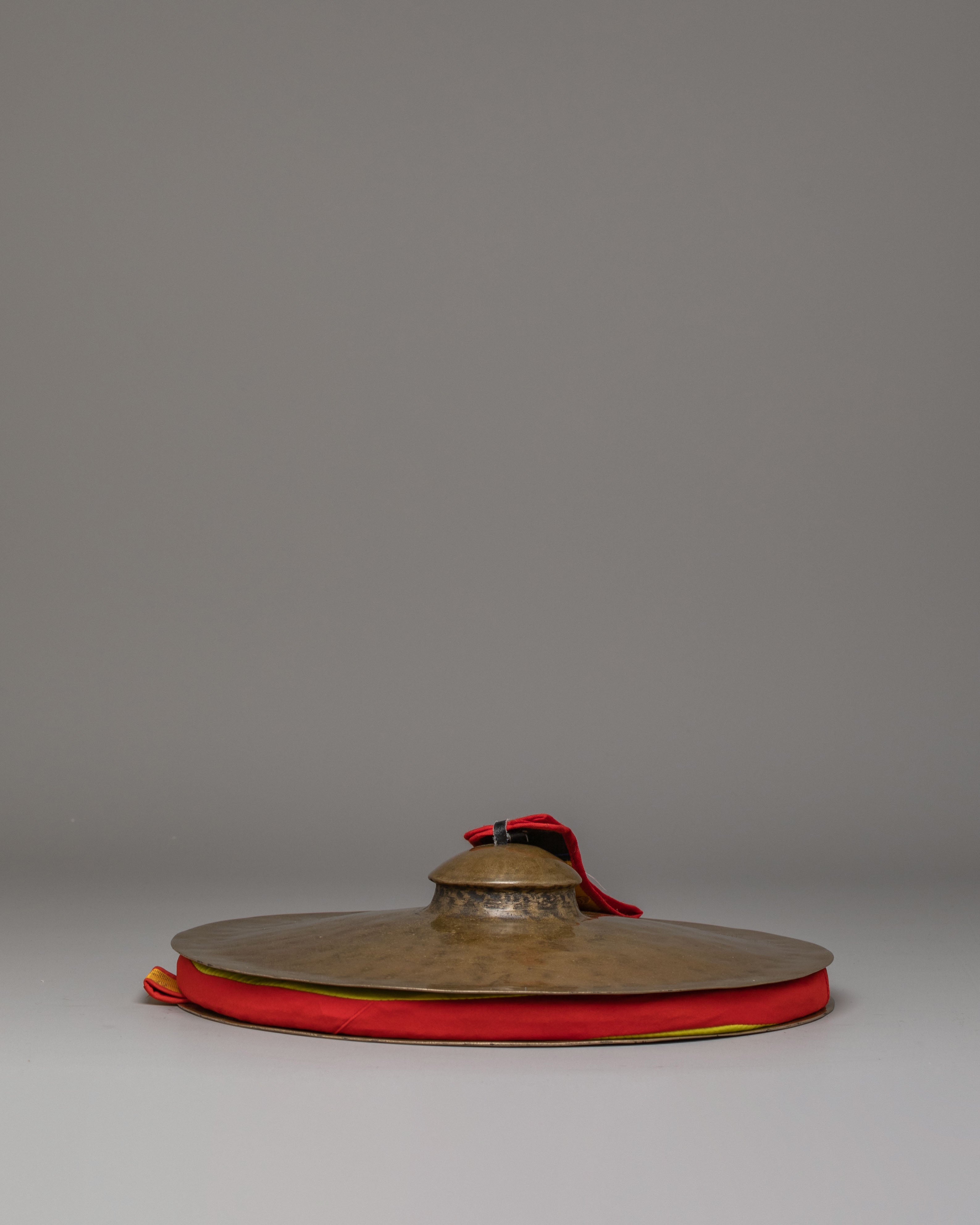 Traditional Tibetan Jhyamta | Seven Metal Ritual Cymbals with Cover