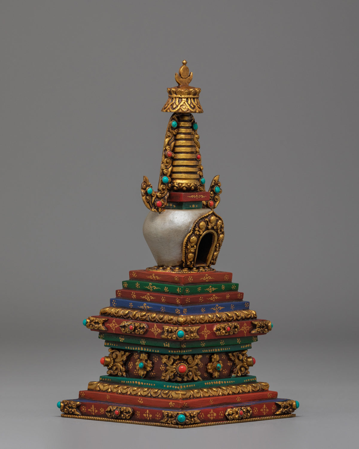 Traditional Himalayan Enlightenment Chorten | Buddhist Stupa Sculpture
