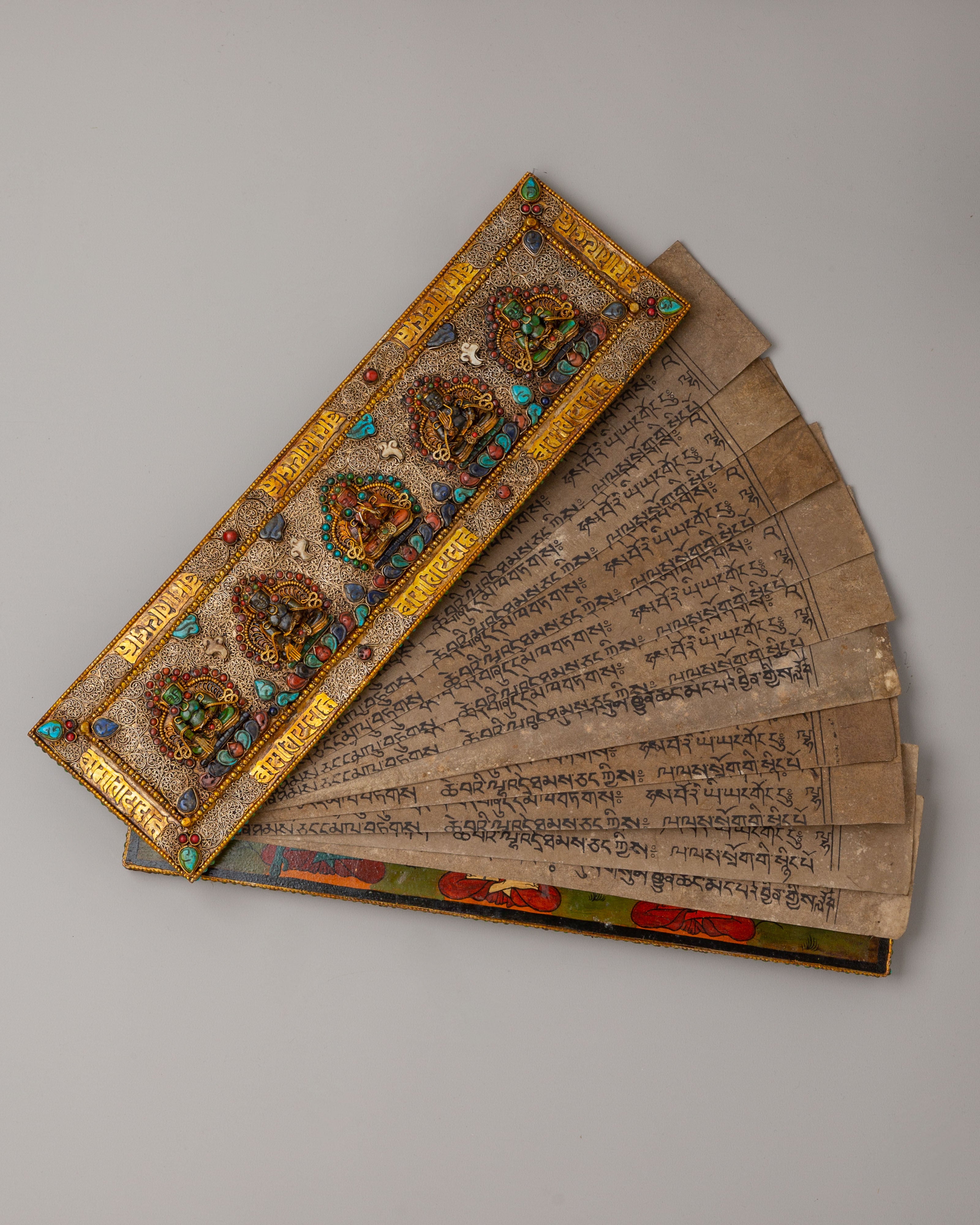 Five Dhyani Buddha Book | Tibetan Buddhist Manuscript