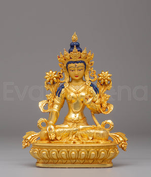 Handmade White Tara Statue | Tibetan Goddess of Compassion and Long Life
