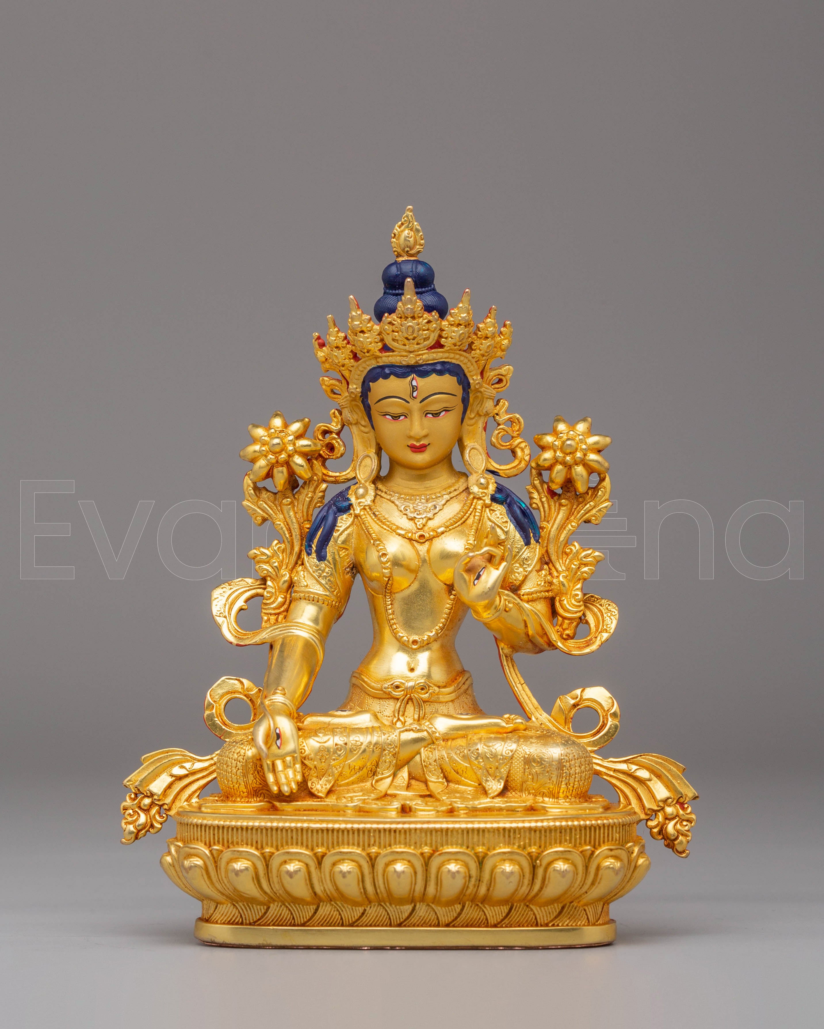 Handmade White Tara Statue | Tibetan Goddess of Compassion and Long Life