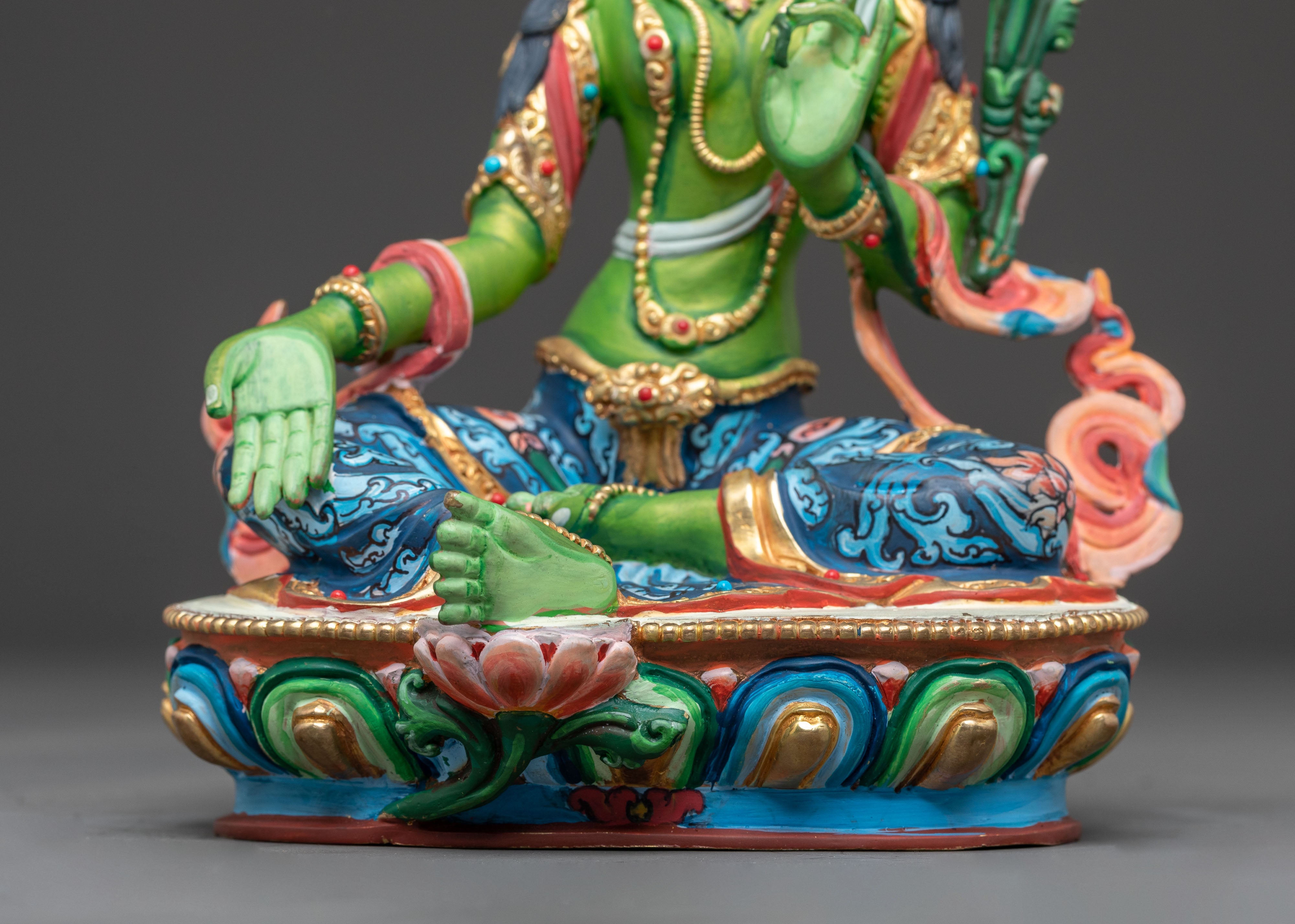 Himalayan Green Tara Deity Statue | Tibetan Goddess