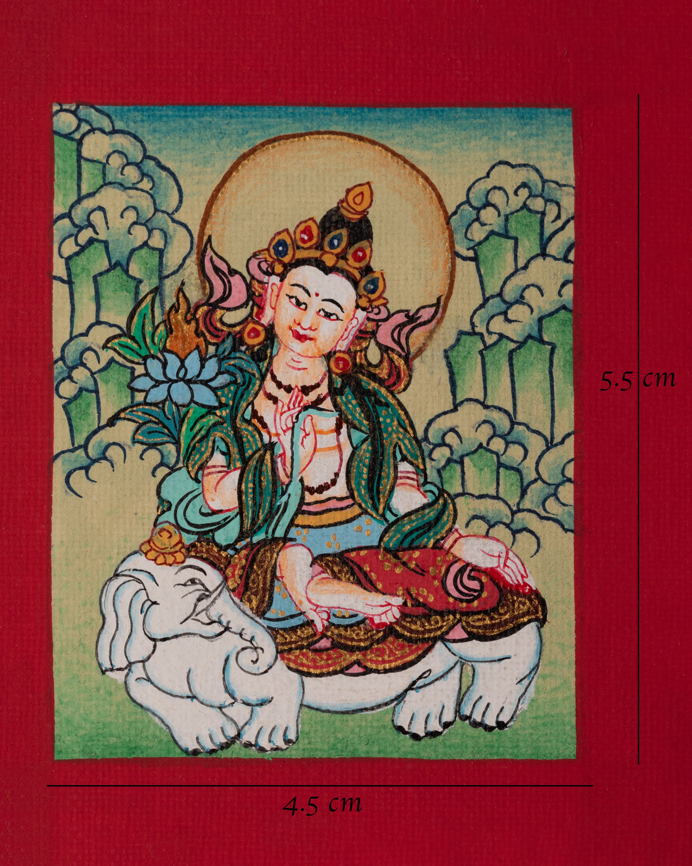 Buddhist Samantabhadra Thangka for Locket | Handmade Spiritual Artwork