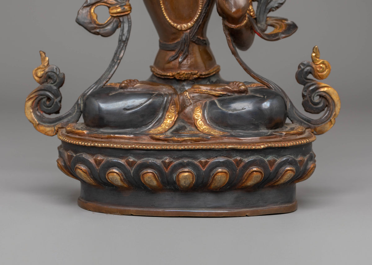 Handcrafted Copper Manjushri Statue | Wisdom Deity