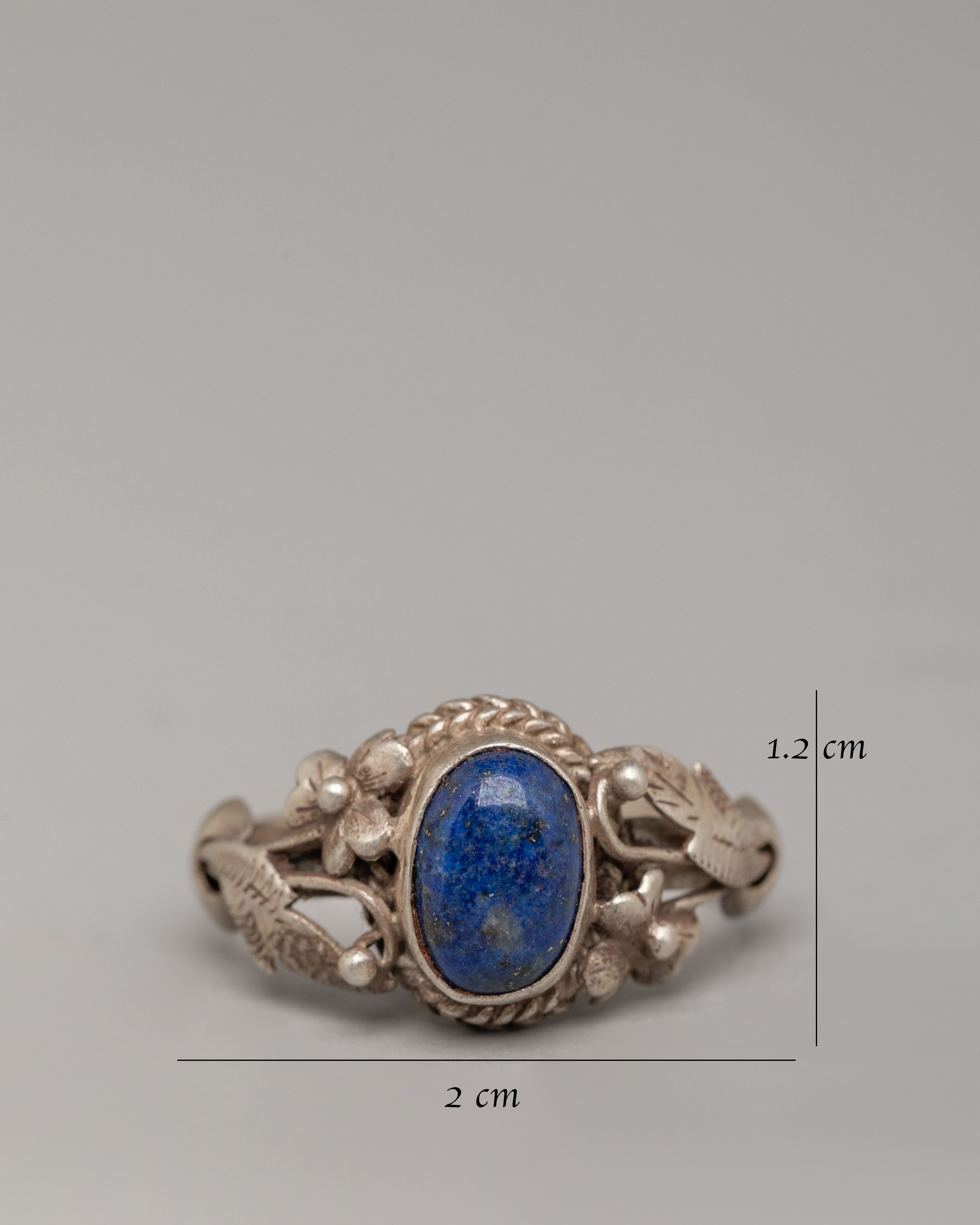 Traditional Tibetan Ring | Silver Ring with Natural Zircon Stone