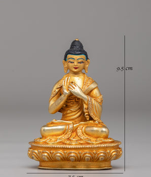 Golden Vairochana Buddha Statue | Meditation Altar Decor