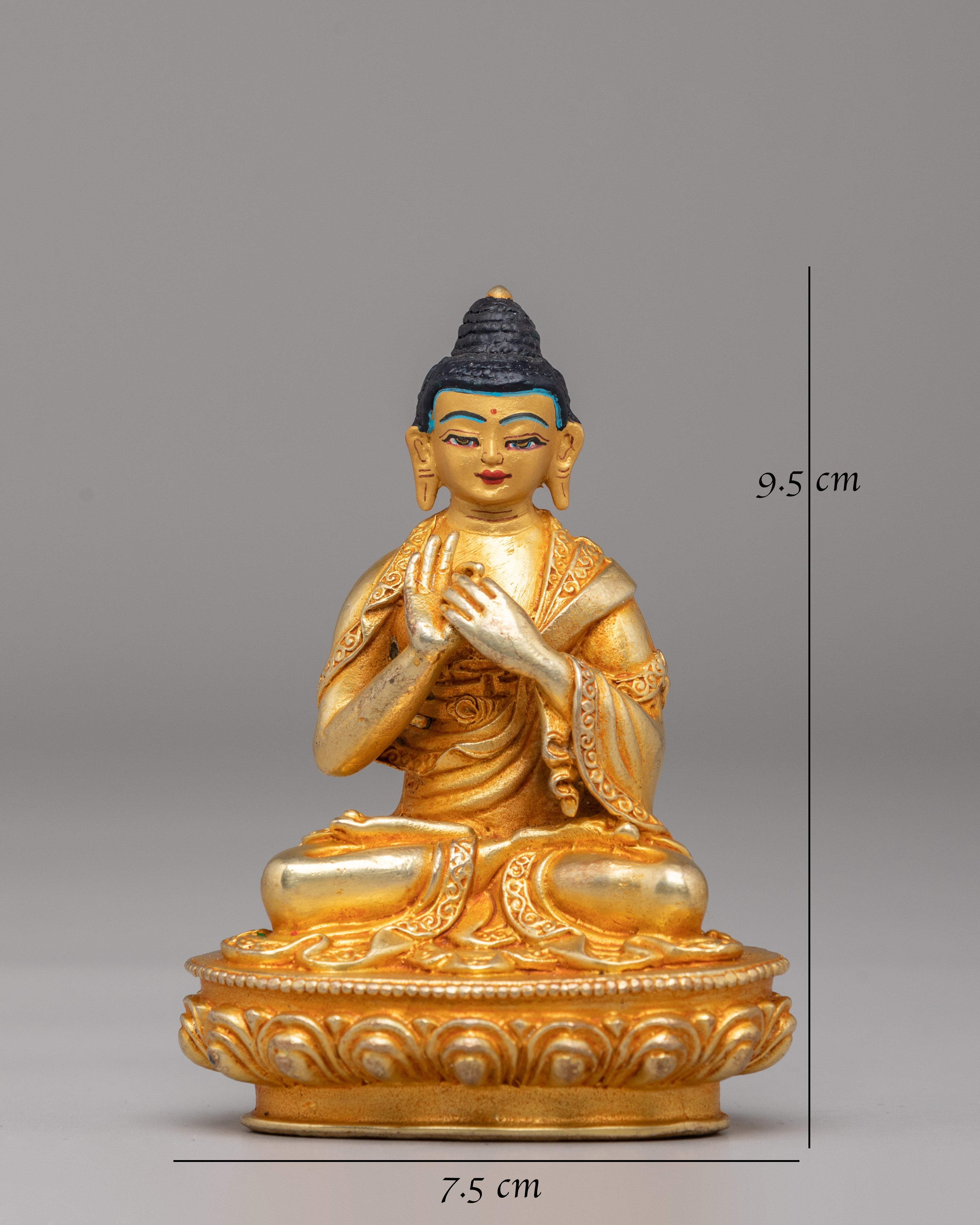 Golden Vairochana Buddha Statue | Meditation Altar Decor