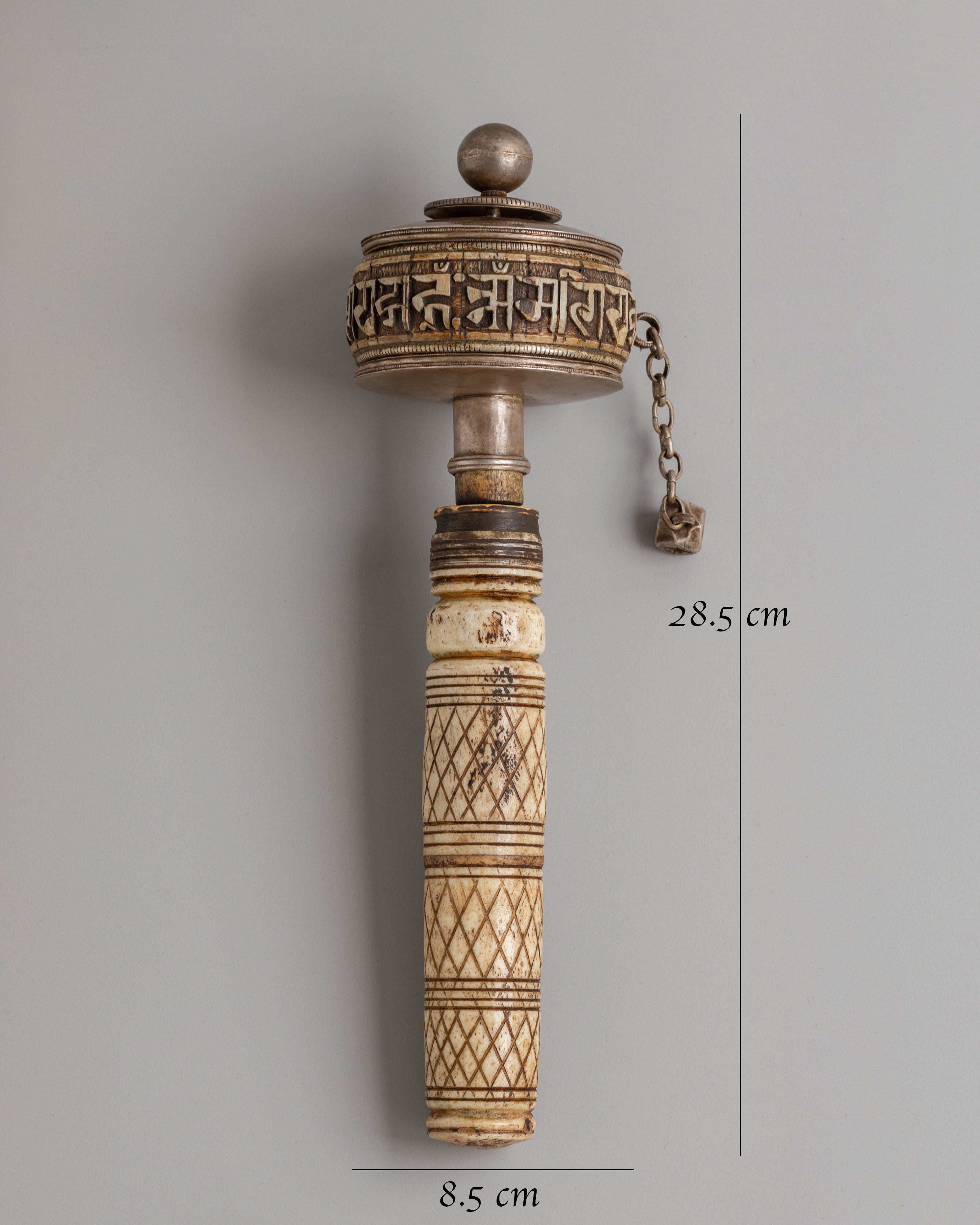 Prayer Wheel With Mantra For Altar | Handcrafted Meditation Tool