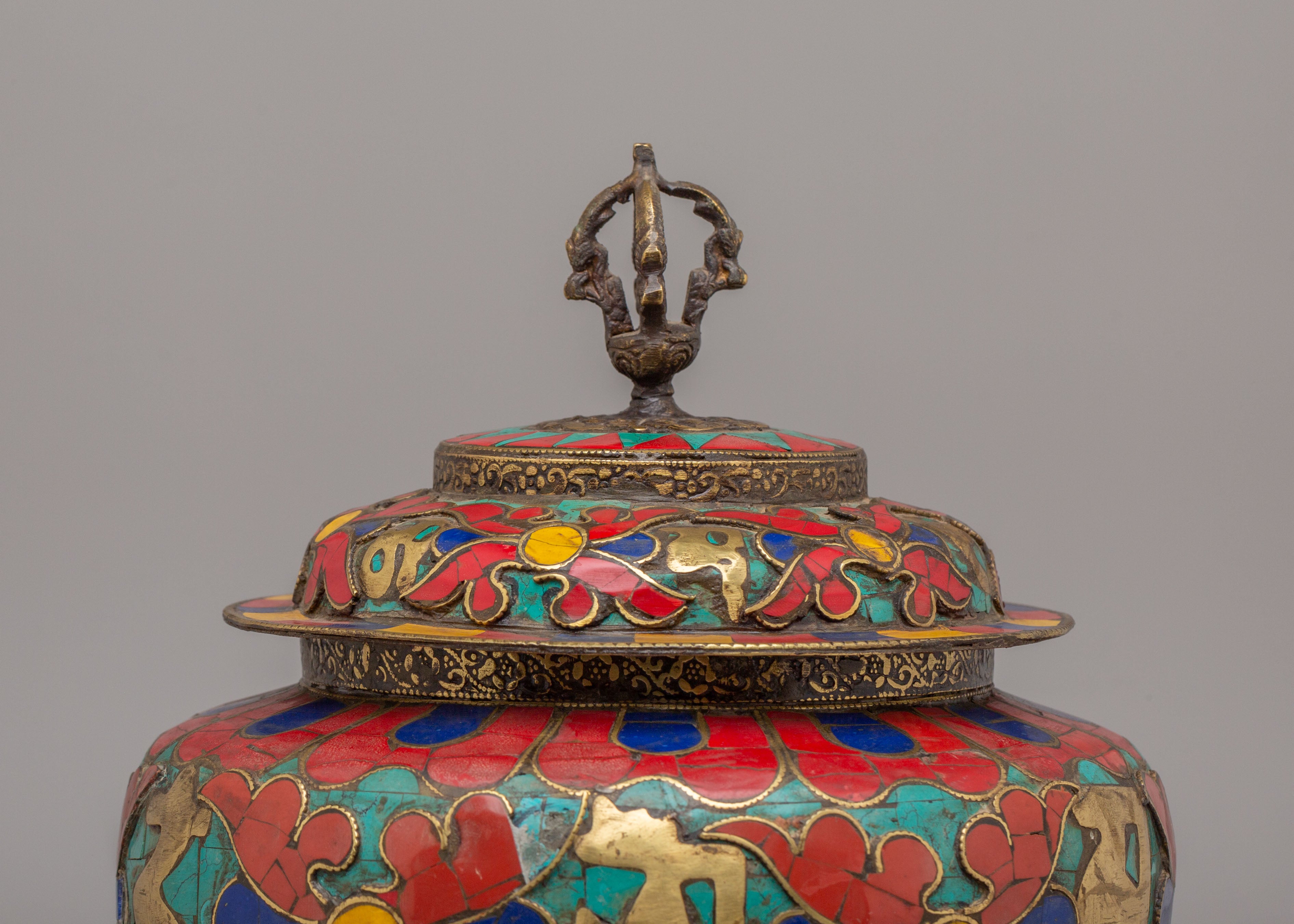Handmade Sacred Offering Rice Pot | Tibetan Ritual Pot for Spiritual Ceremonies