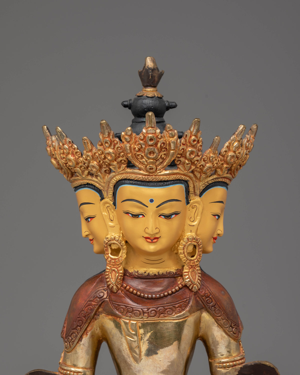 Handmade Copper Vairocana Statue | Symbol of Wisdom & Purity for Sacred Spaces