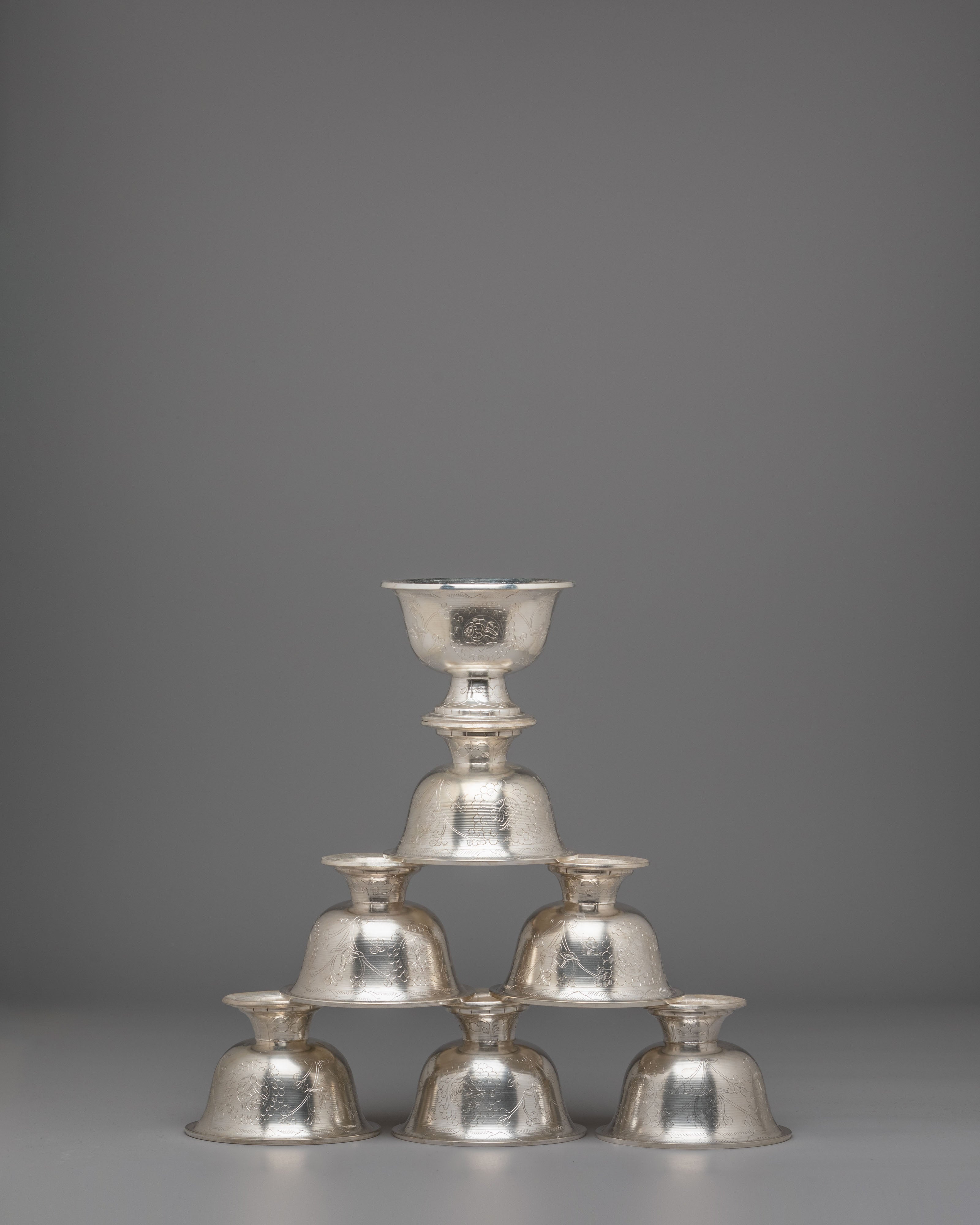 Himalayan Buddhist Offering Bowl Set | Ritual Bowls for Spiritual Practice