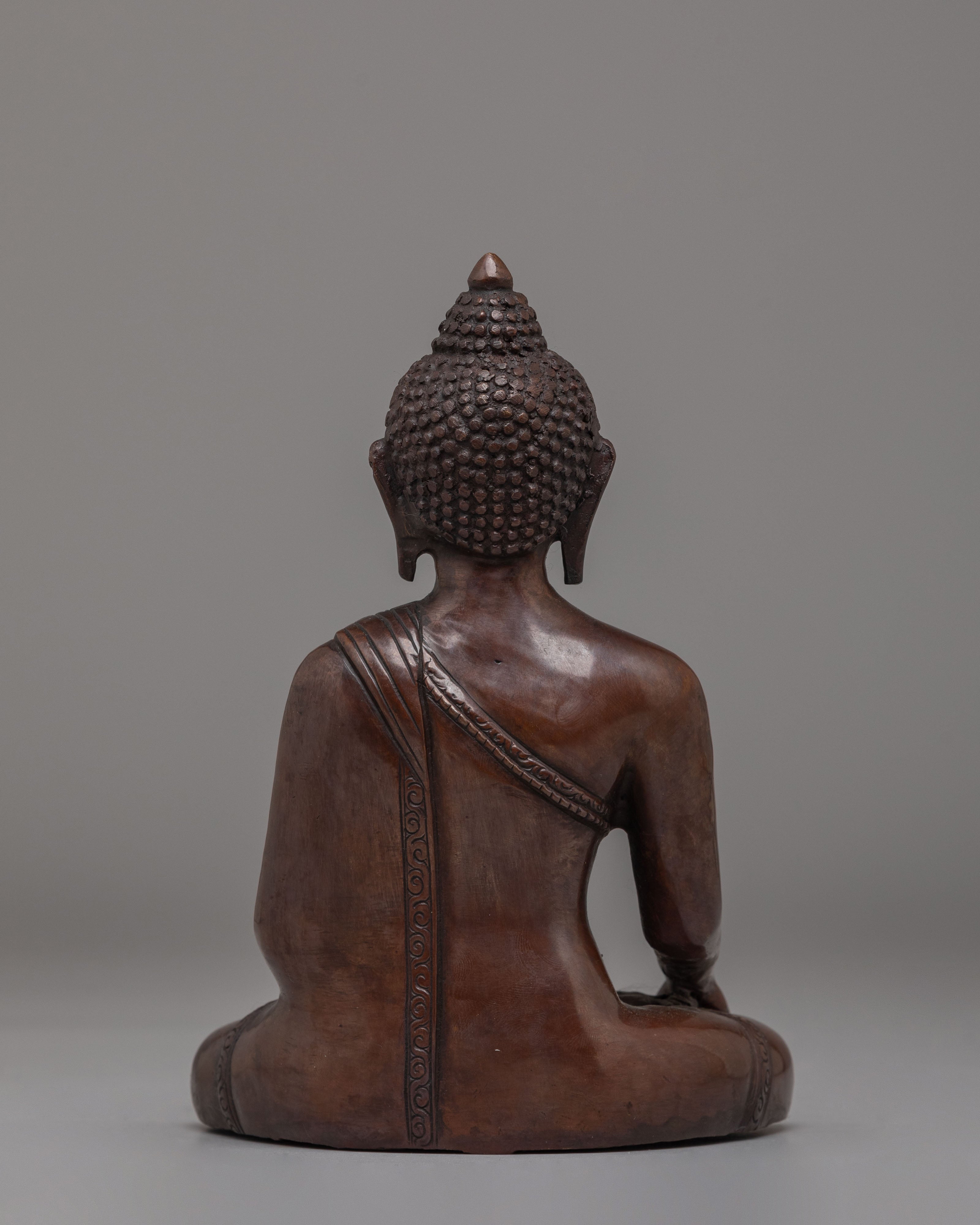 Shakyamuni Buddha Enlightenment Statue | Handcrafted Oxidized Copper Artwork