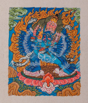 Yamantaka Thangka For Locket | Tibetan Buddhist Protection Deity