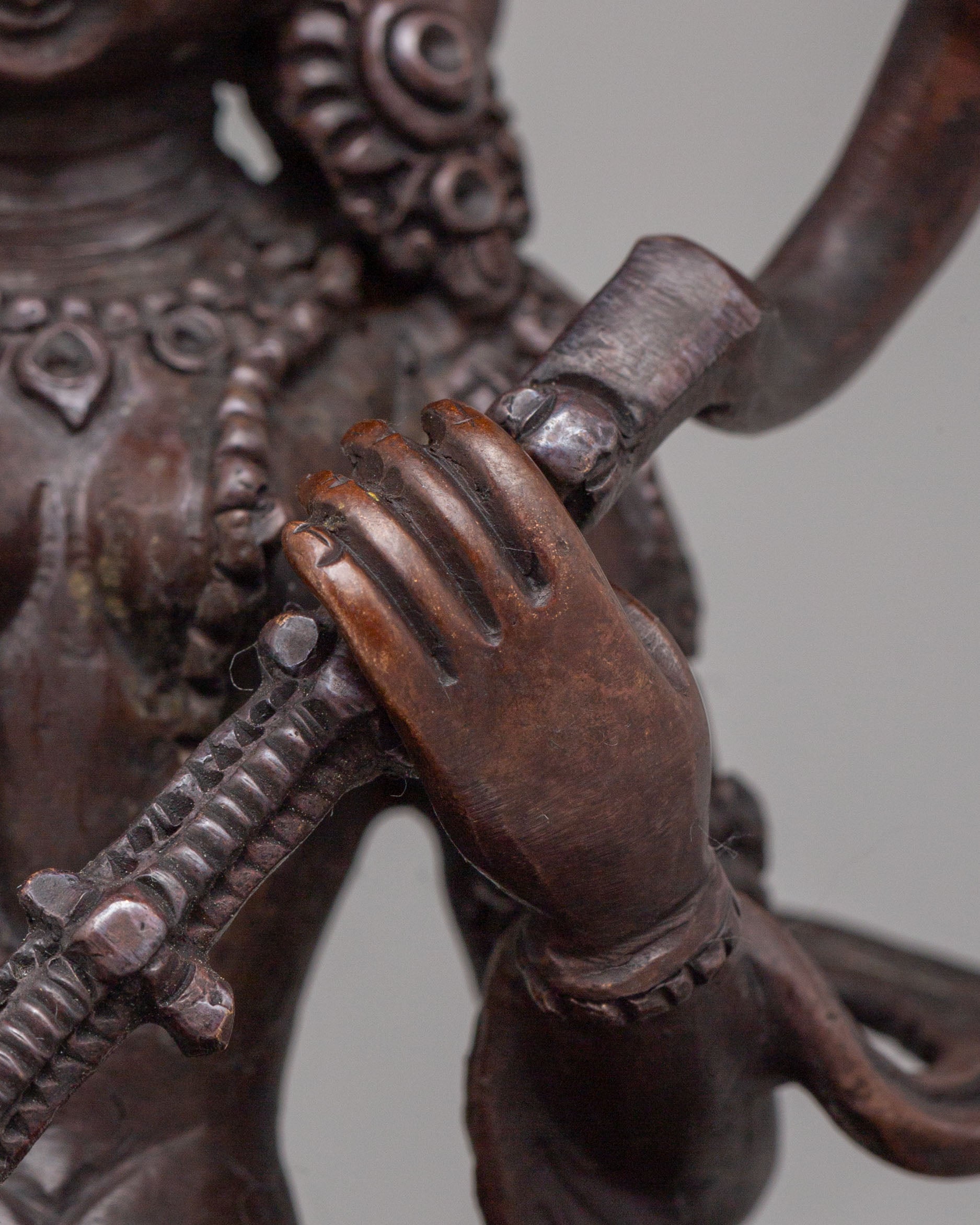Traditional Saraswati Devi Statue | Oxidized Copper Idol for Meditation