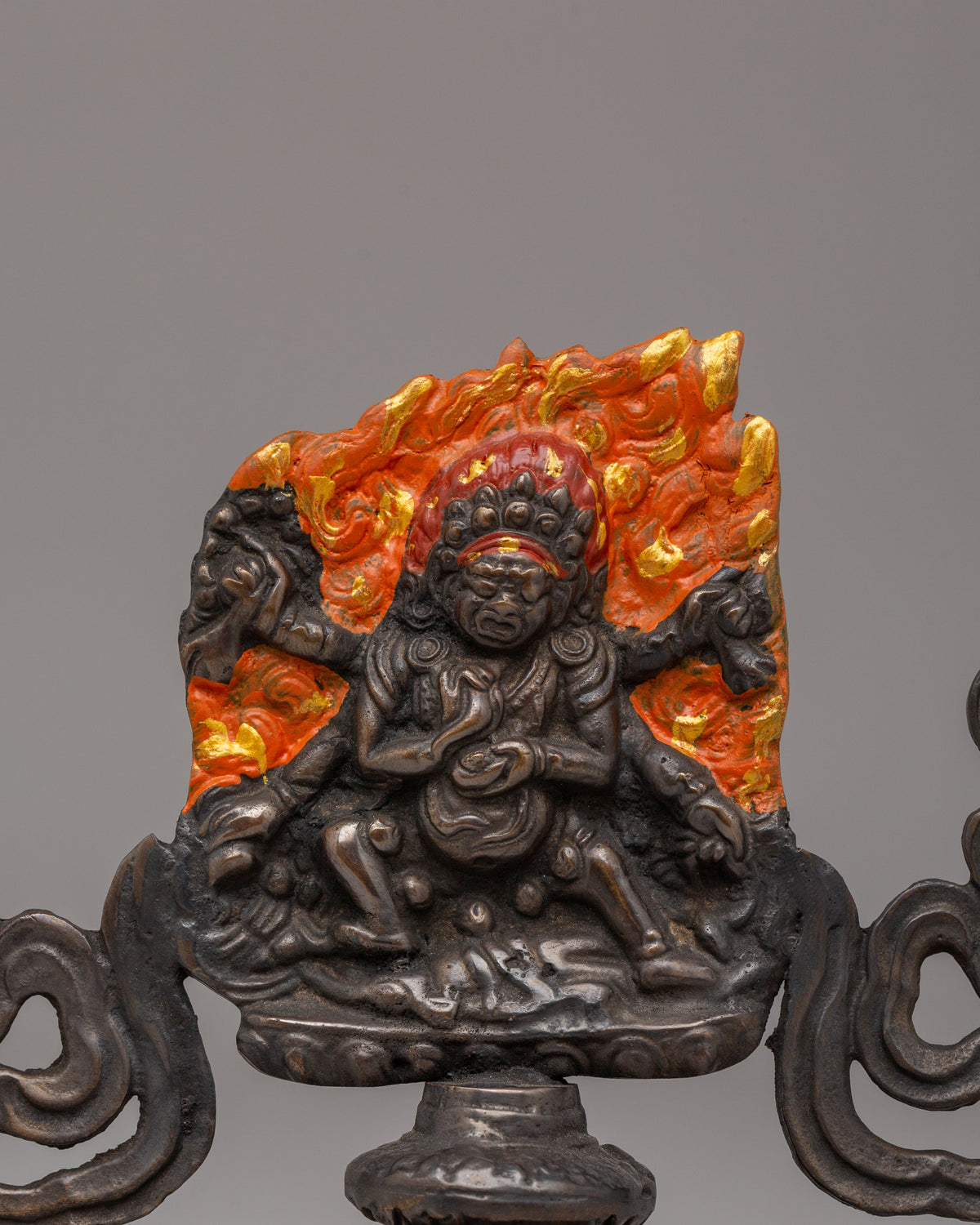 Six-Armed Mahakala Statue for Decor | Buddhist Protector Deity Artwork