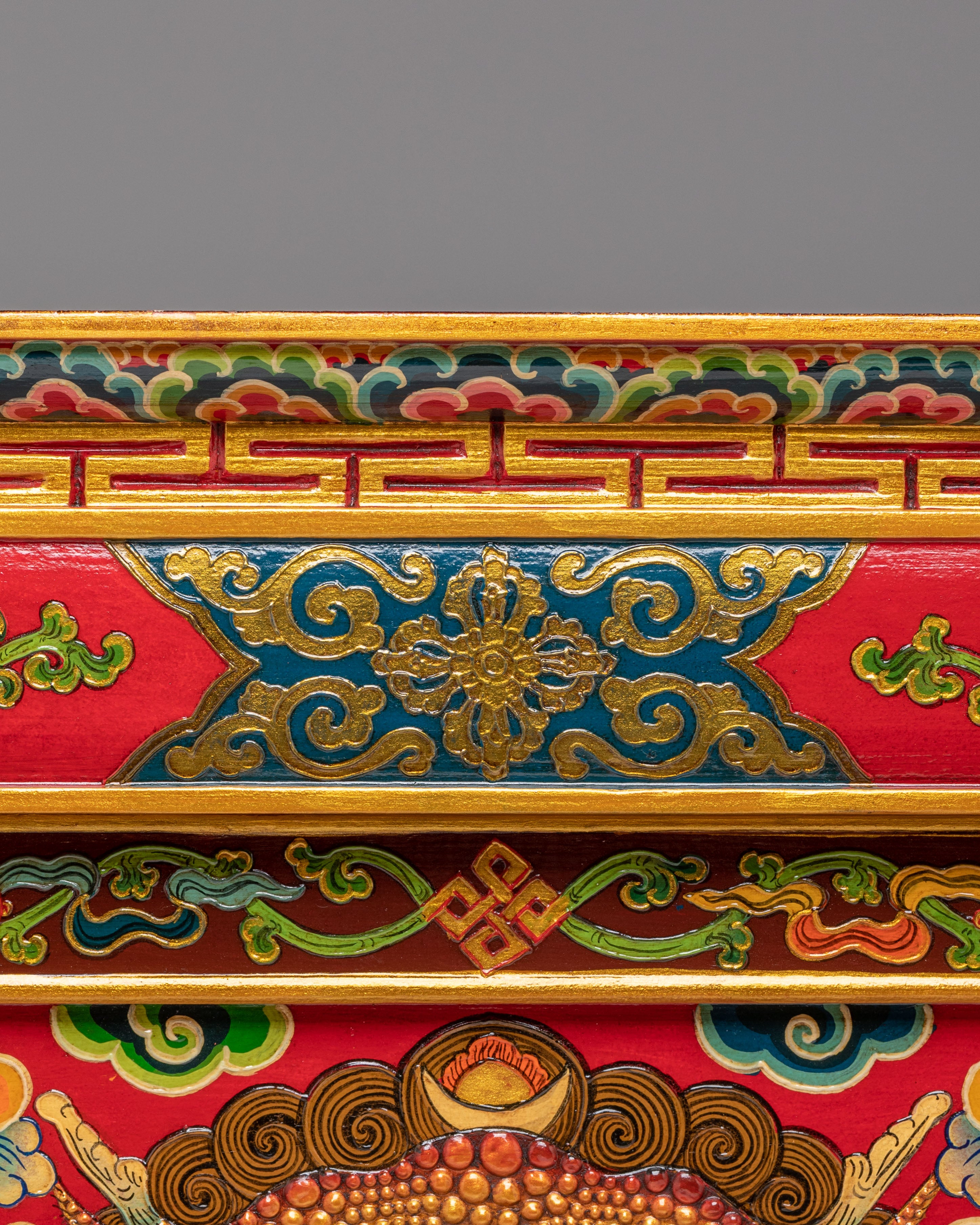 Handcrafted Wooden Folding Table | Tibetan Buddhist Altar Furniture