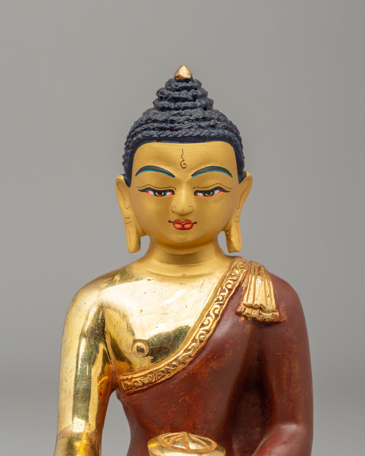 Himalayan Buddha Shakyamuni Sculpture | 24K Gold Plated Buddhist Statue