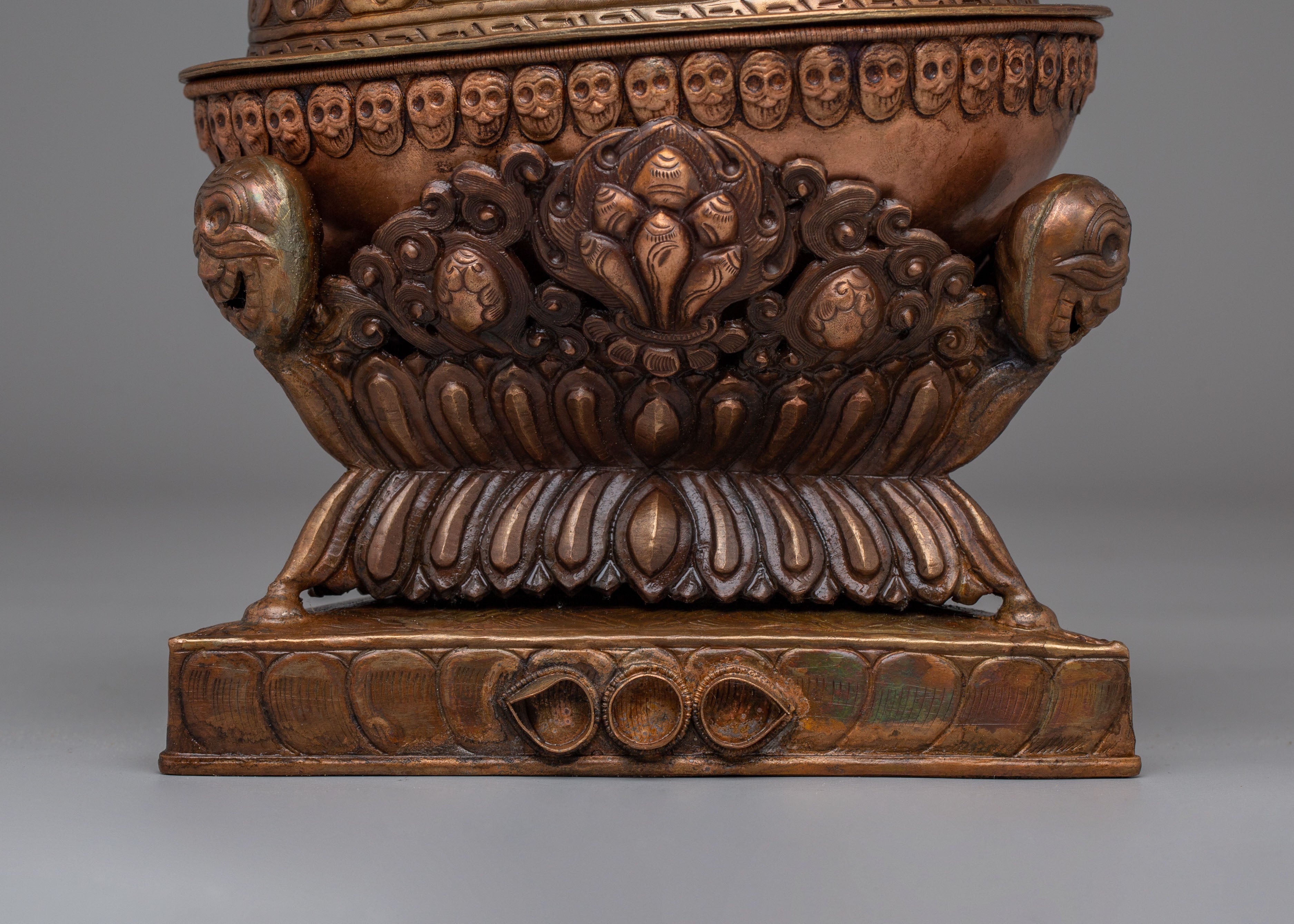 Sacred Altar Kapala | Copper Skull Cup for Rituals