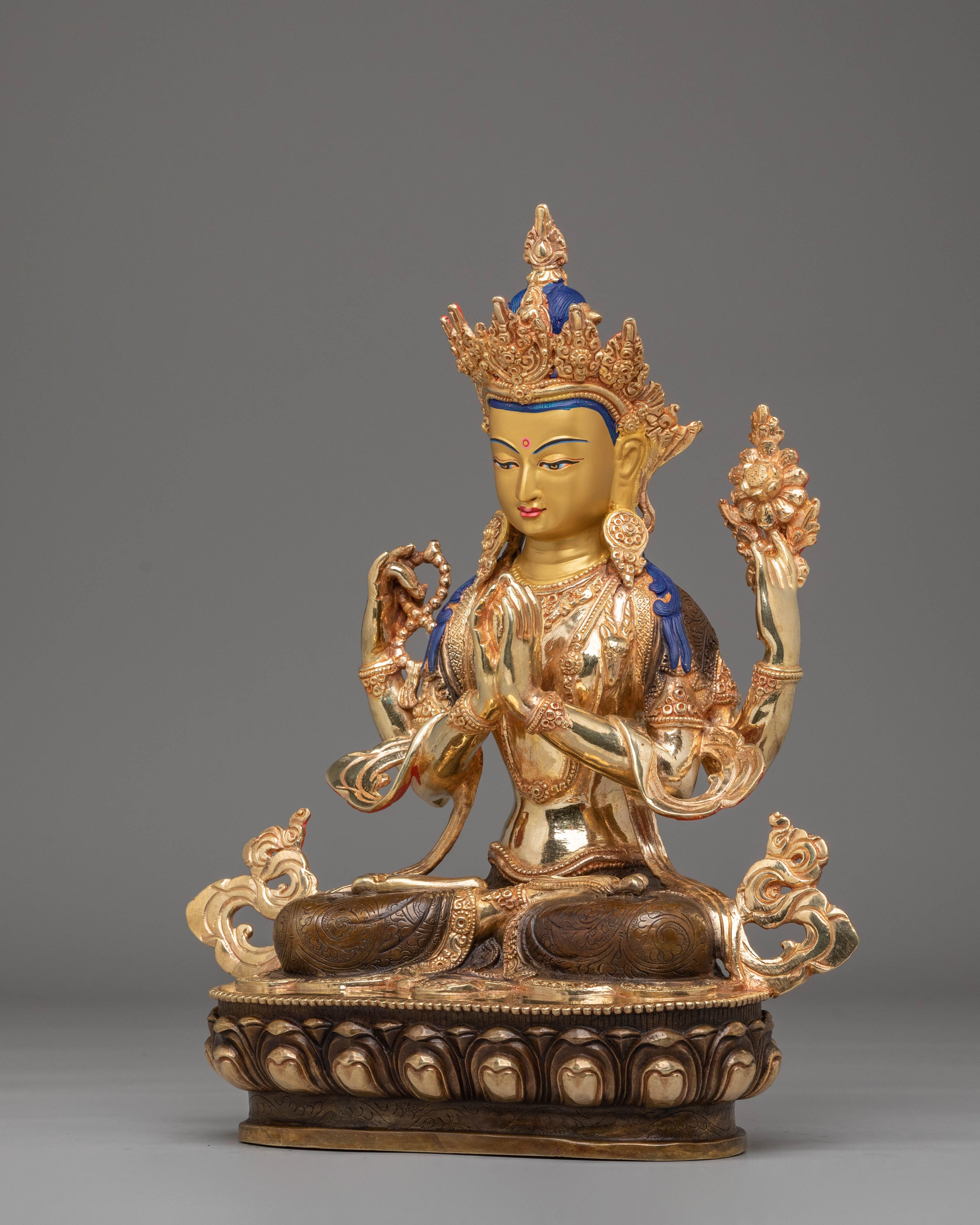 Tibetan Buddhist Chenrezig Statue | Compassionate Bodhisattva