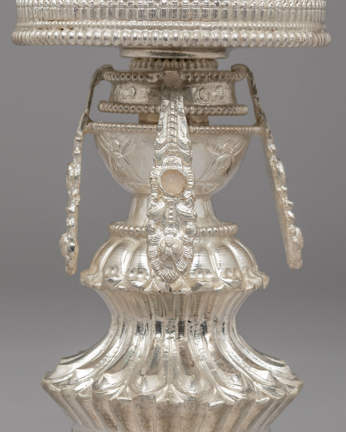 Himalayan Altar Butter Lamp Set | Silver Plated Buddhist Lamps